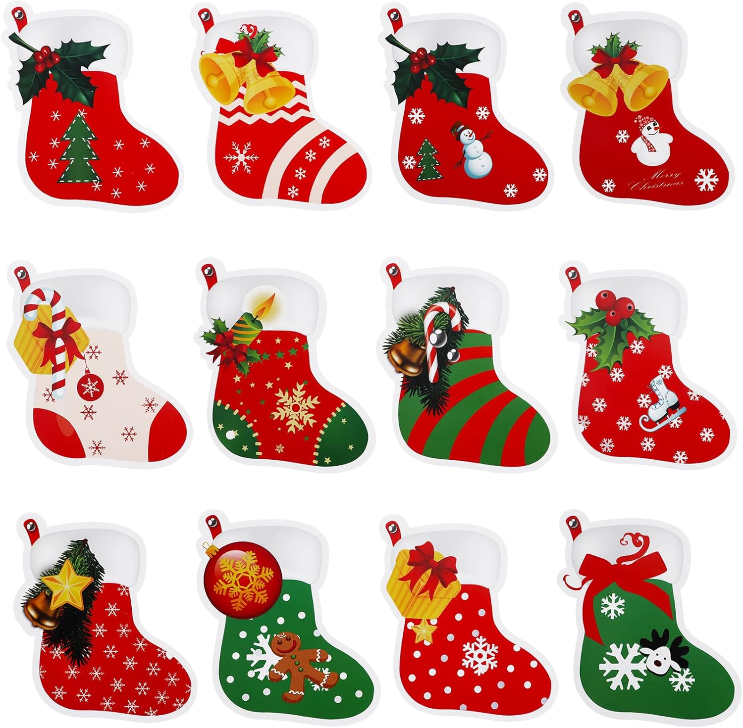 Outus 84 Piece Christmas Stocking Cutouts Set