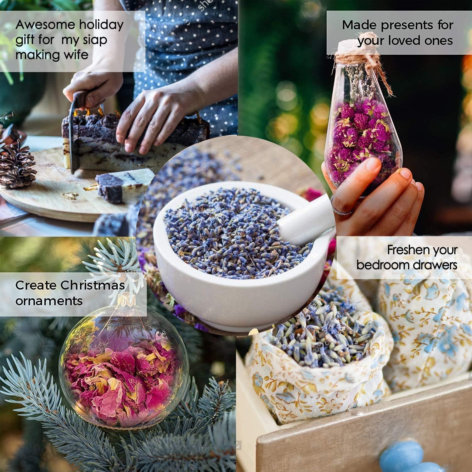 MIUPOO Dried Flower Herbal Soap Making Kit