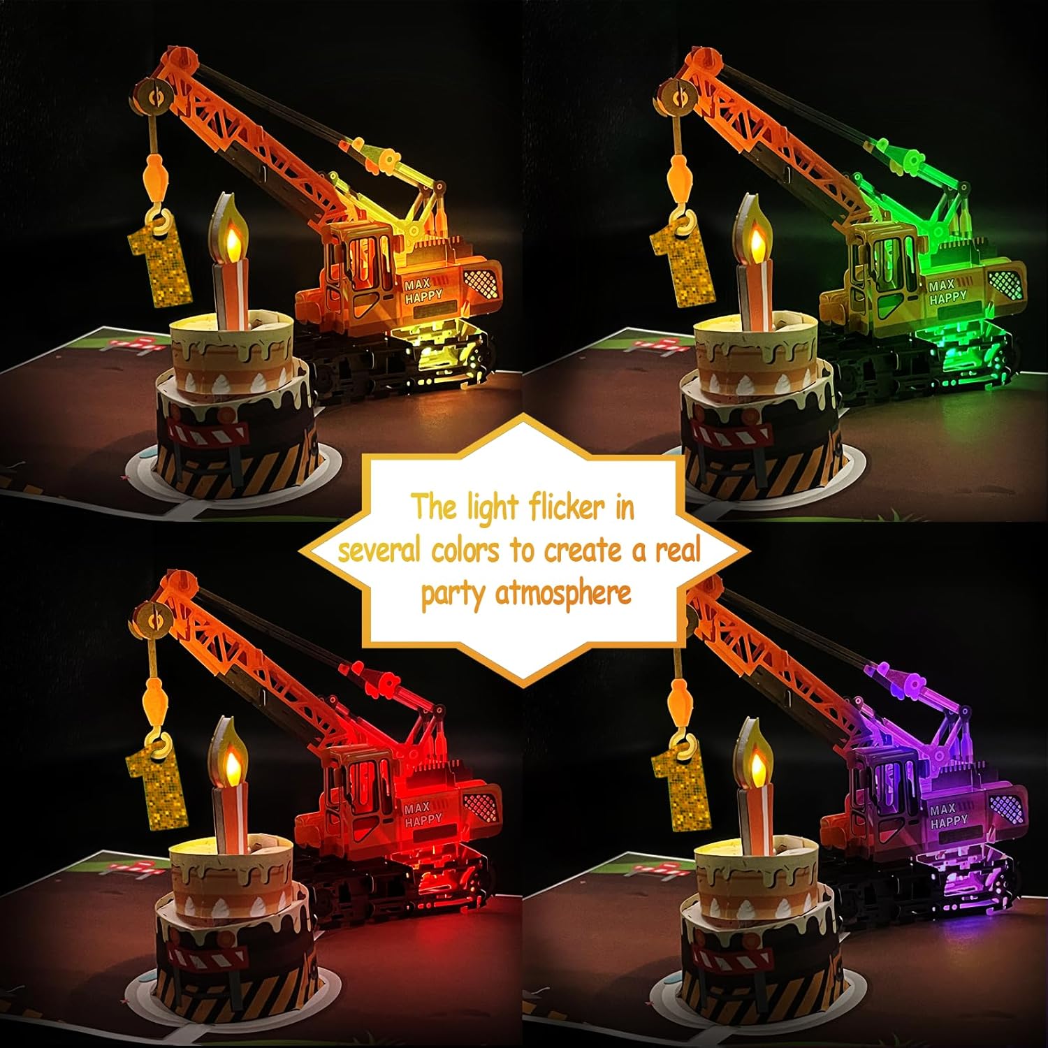 3D Birthday Pop Up Card with Music and Light for Boy Toddler