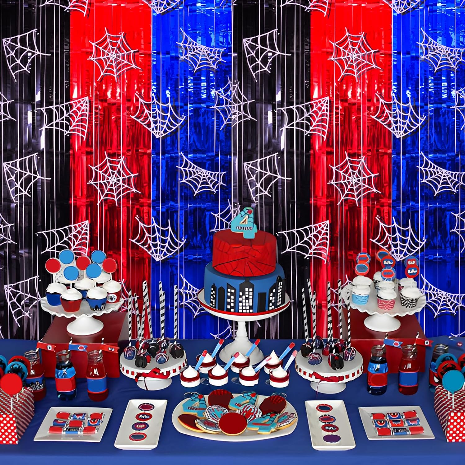 Spider Web Birthday Decorations 2 Pack Party Backdrops