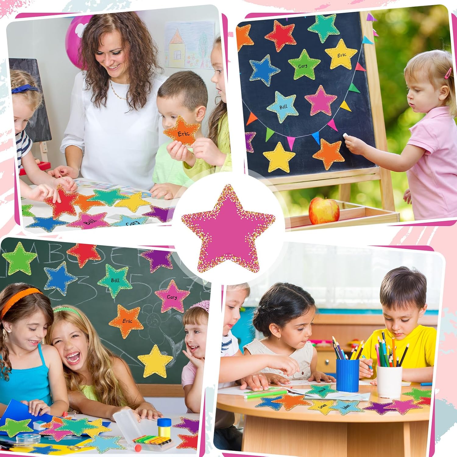Seajan 108 Pcs Large Star Bulletin Board Cutouts