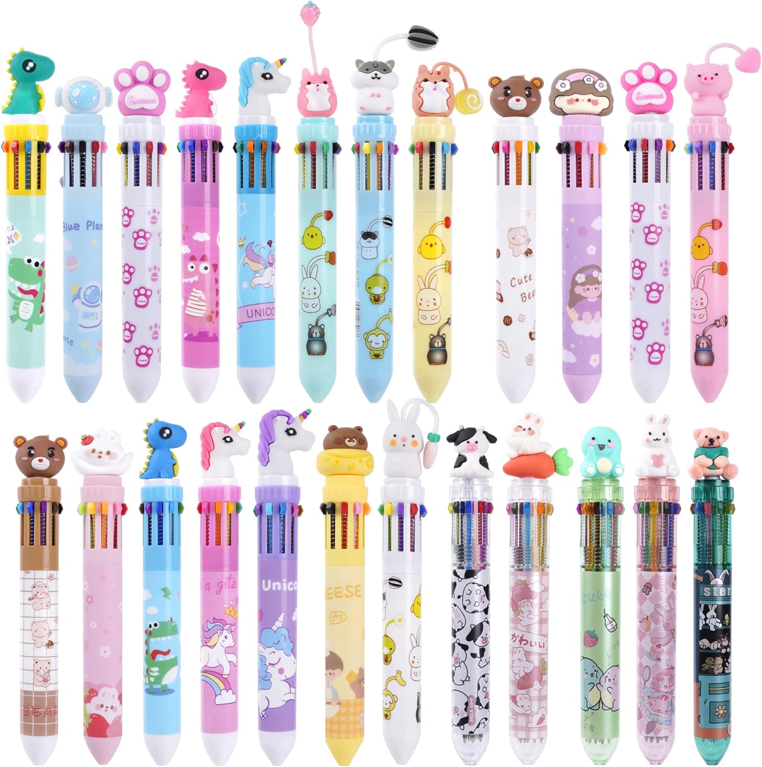 Kolewo4ever 24 Pack Multicolor Ballpoint Pens