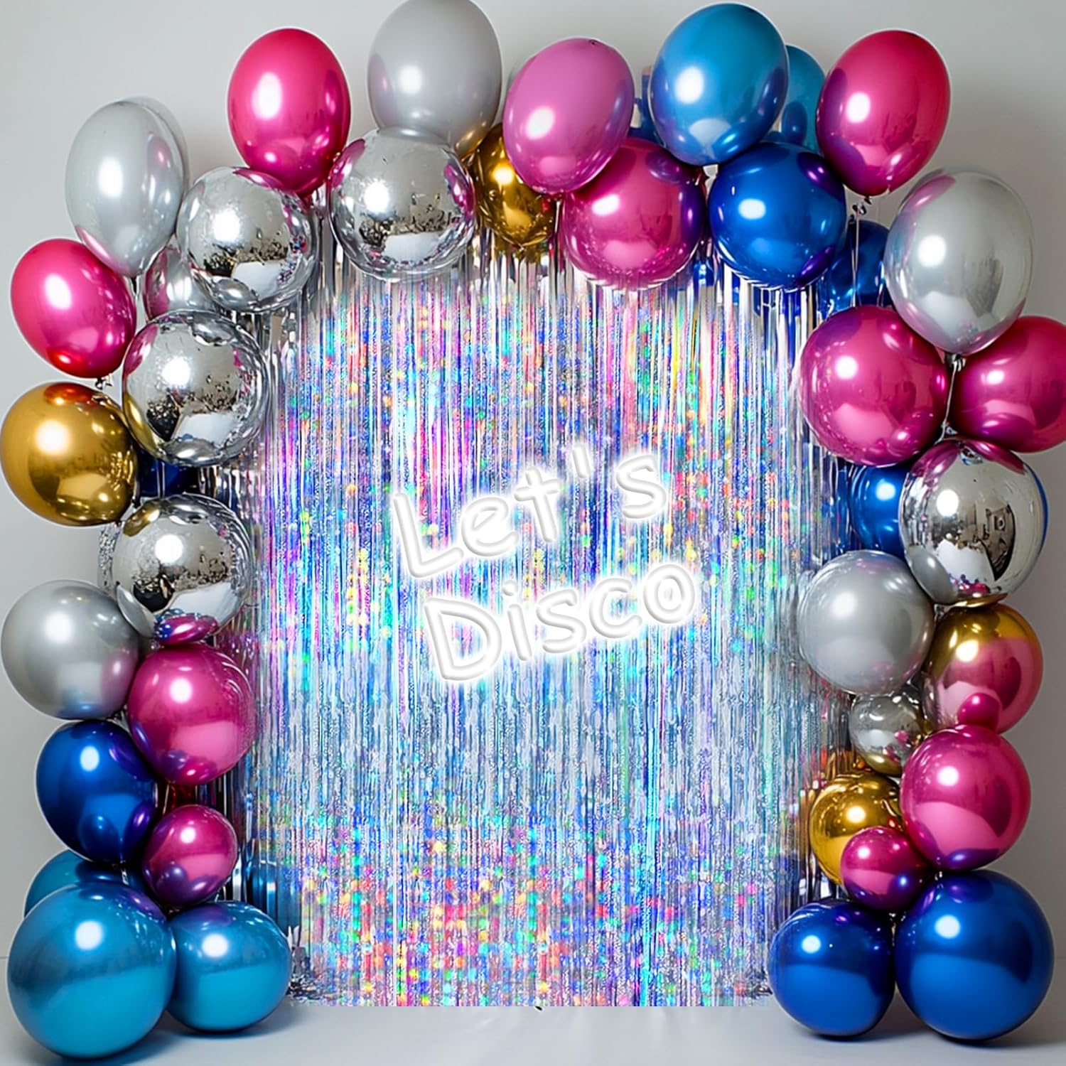 4 Pack Silver Foil Fringe Curtain for Parties