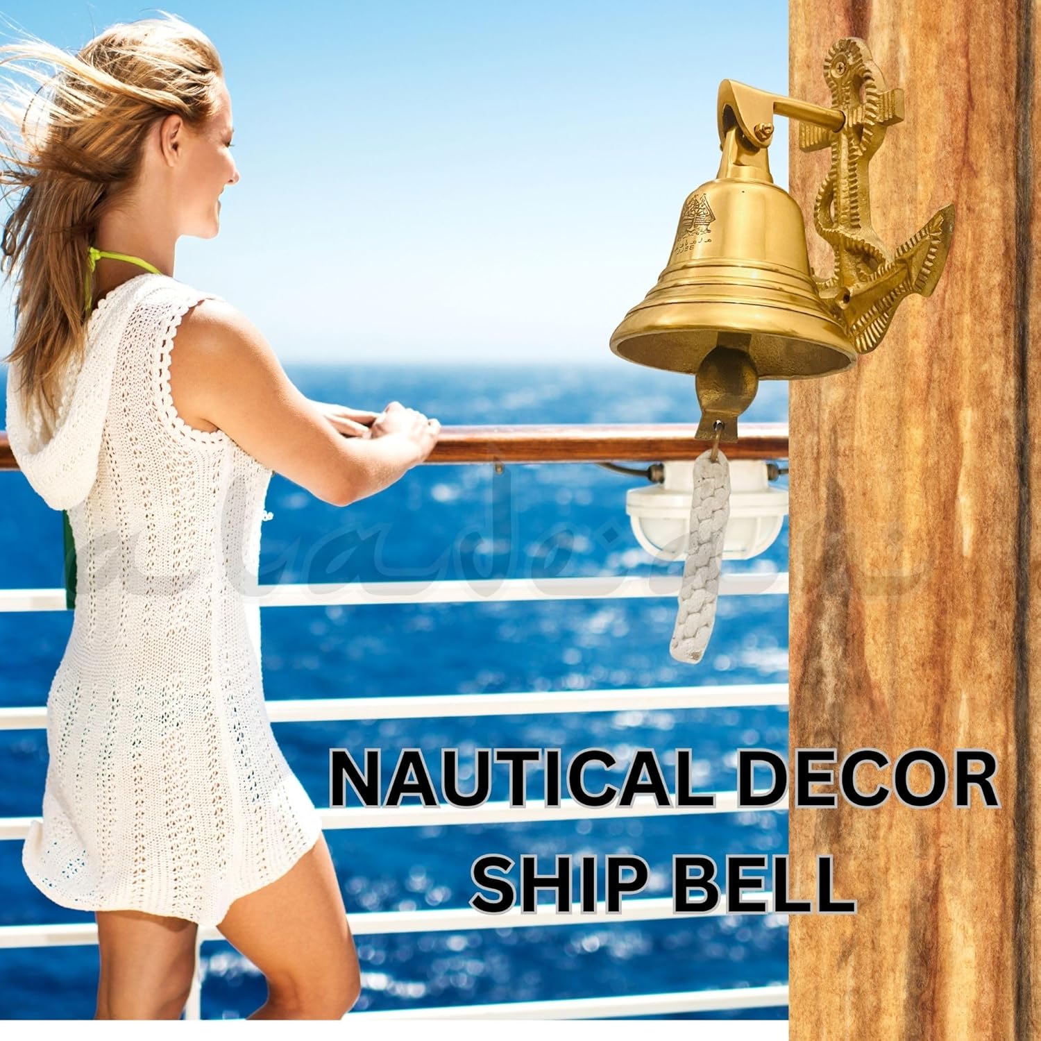 Anchor Ship Bell Large Wall Mounted Call Bell