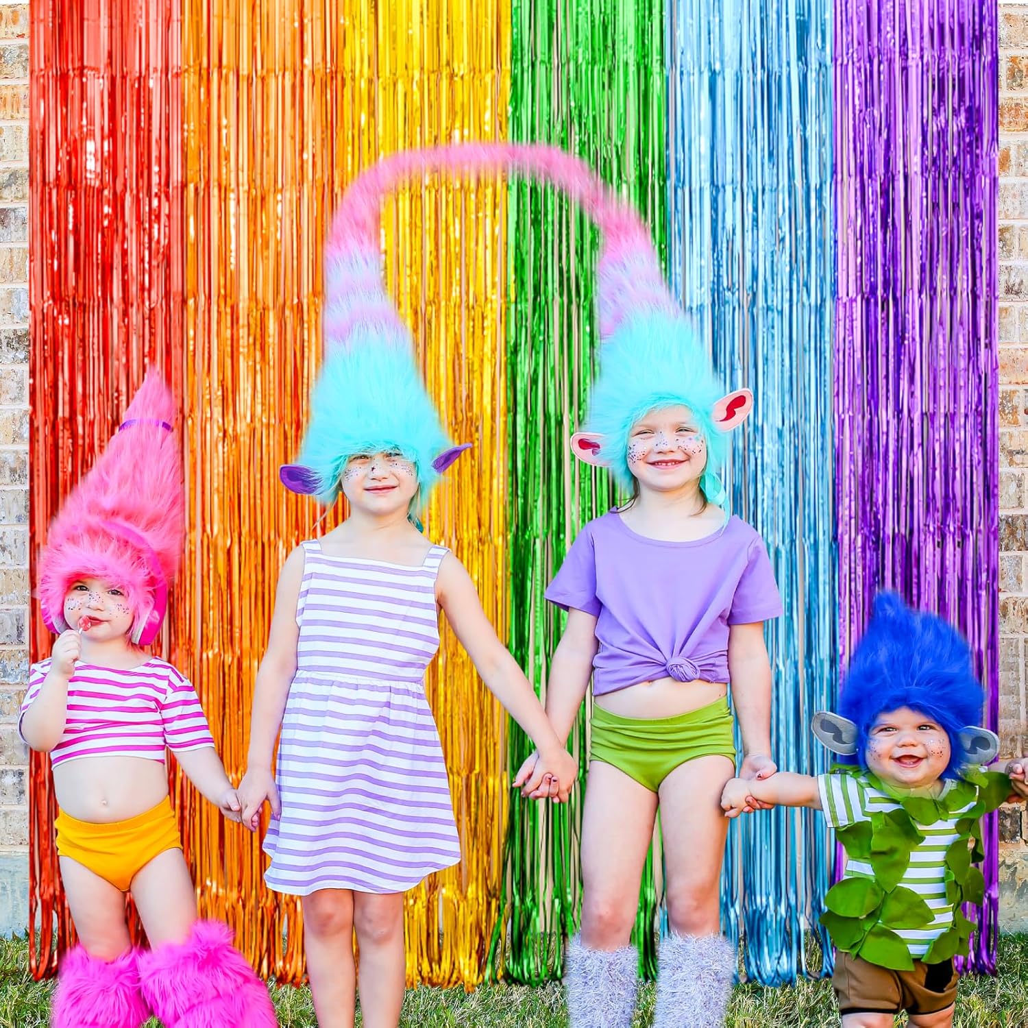 LOLStar Rainbow Foil Fringe Curtains 2 Pack 1