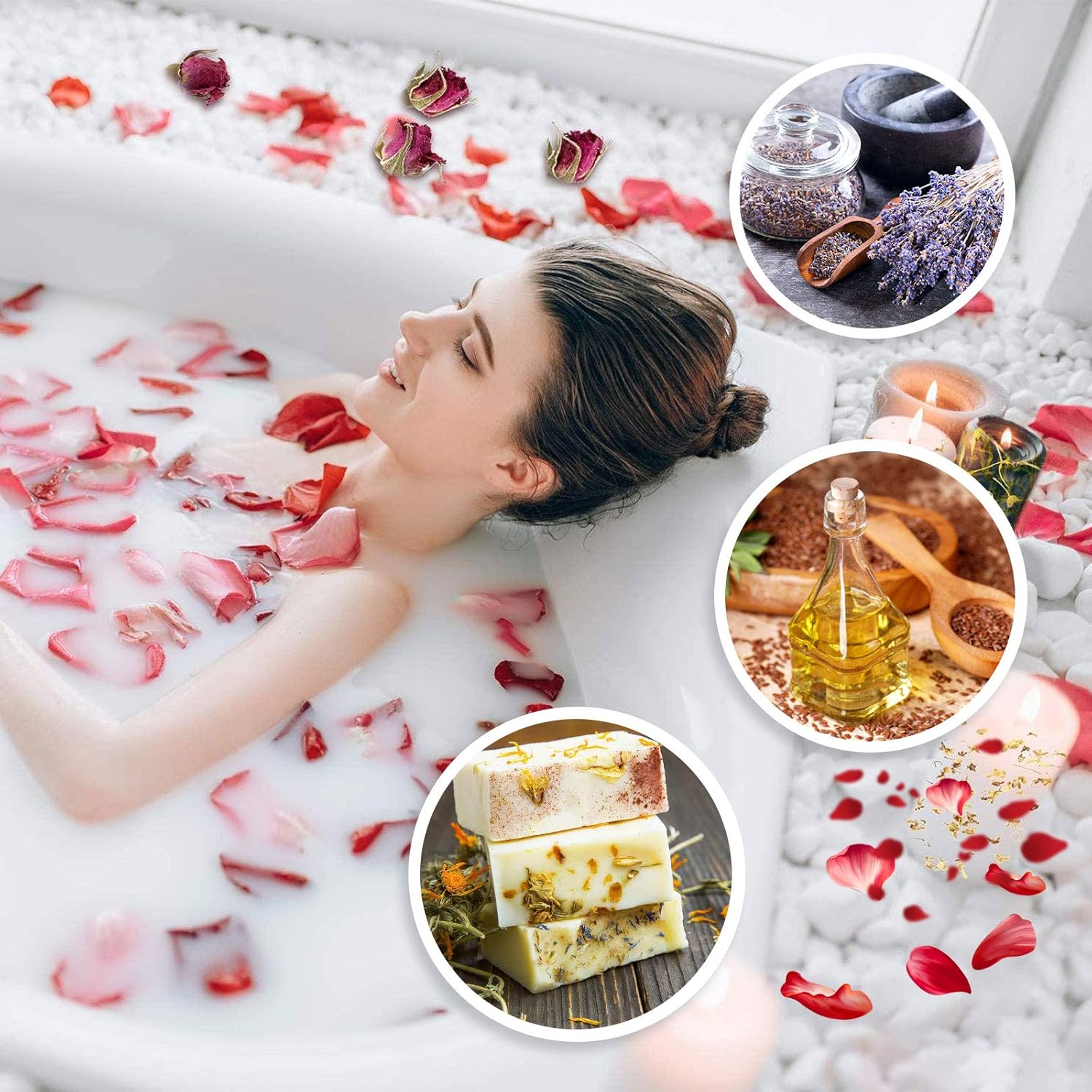 9 Bags Natural Dried Flowers Kit for Soap and Candle Making