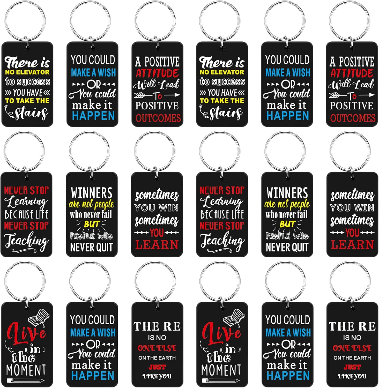 Funtery 18 Pcs Inspirational Keychains Motivational Gifts