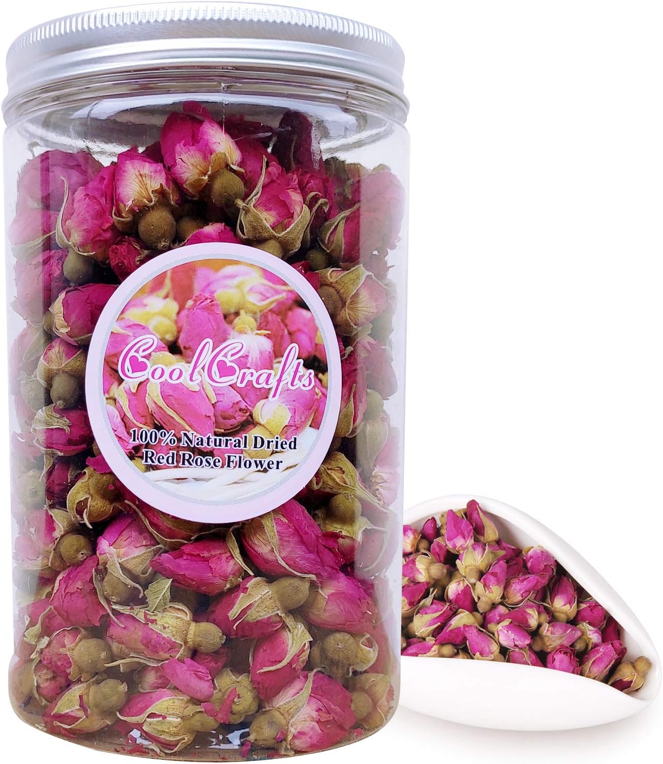 CoolCrafts Dried Rose Buds 35oz for Tea and Crafting