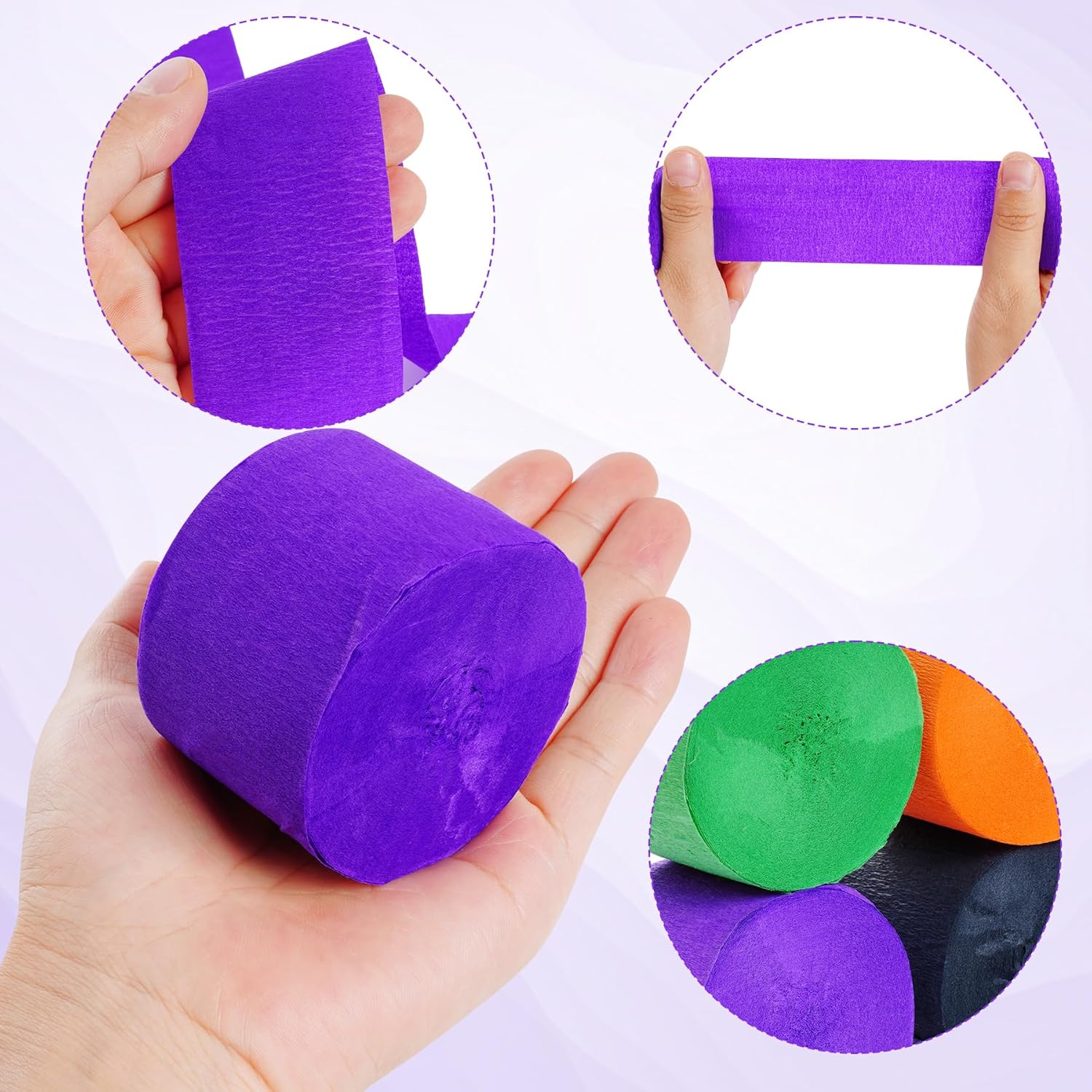 Jiebor Halloween Decor Crepe Paper Streamers 12 Rolls