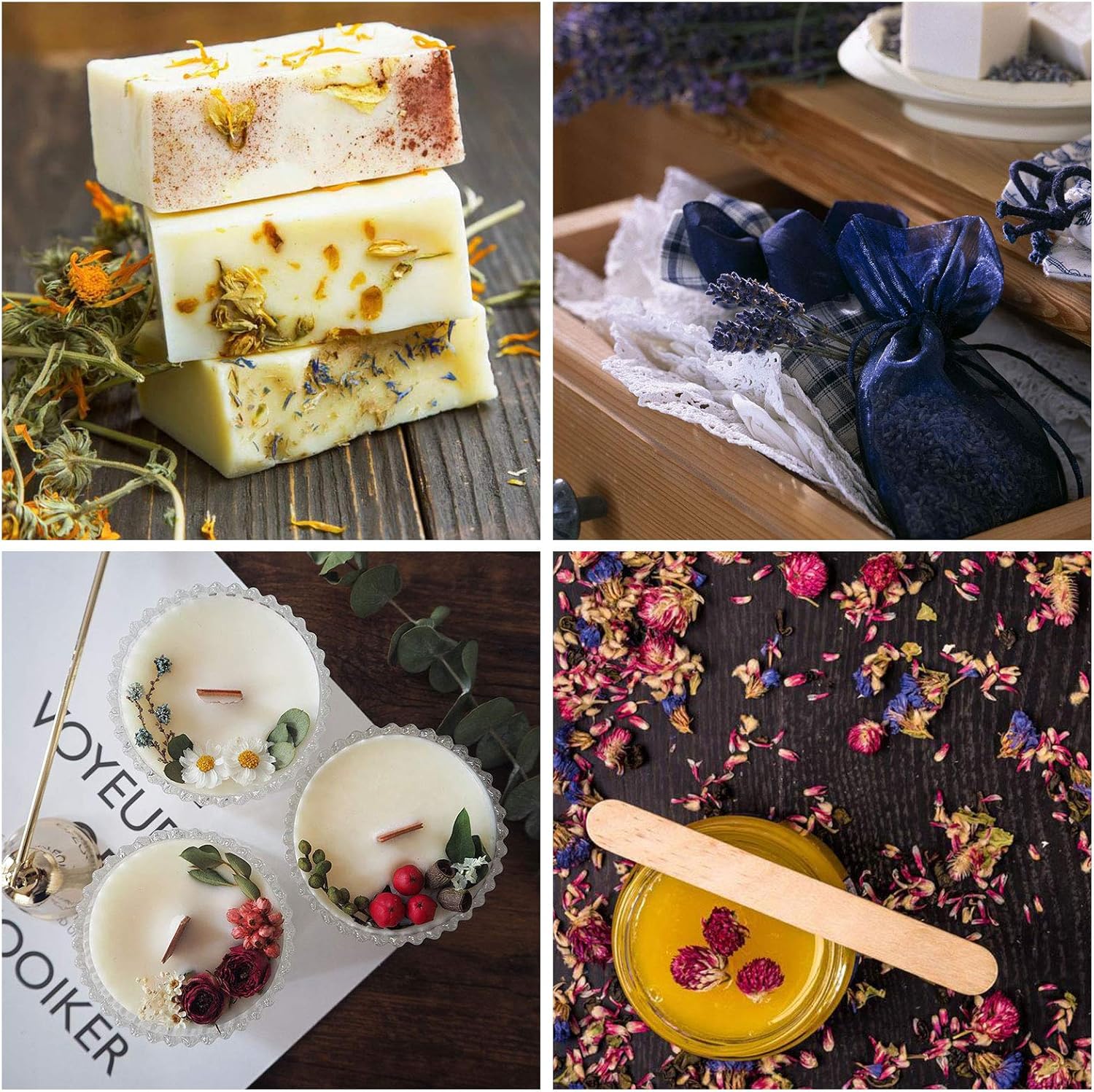 9 Bags Natural Dried Flowers Herbal Kit for Soap and Candle Making
