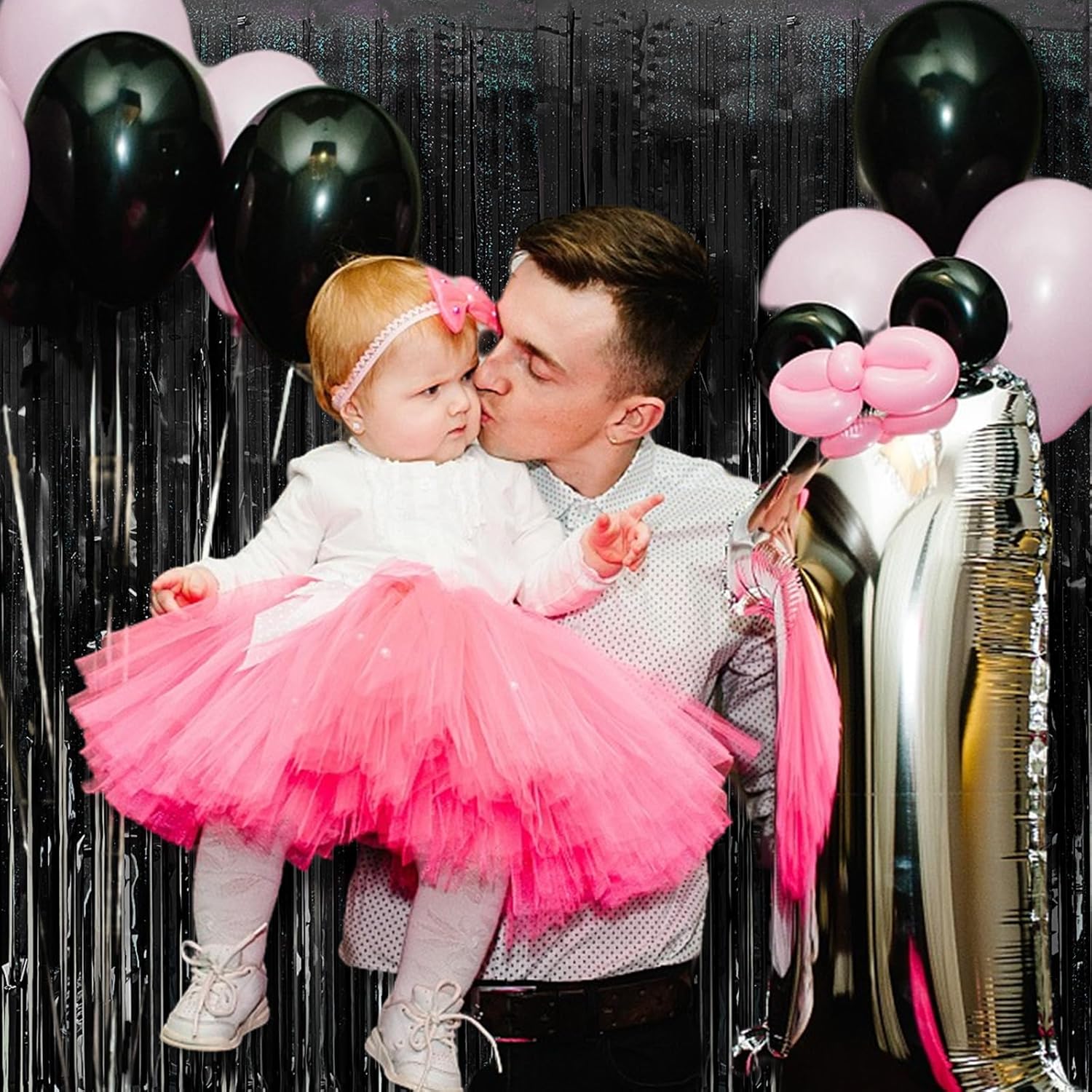 Tinsel Curtain Backdrop 2 Packs Birthday Party Decor