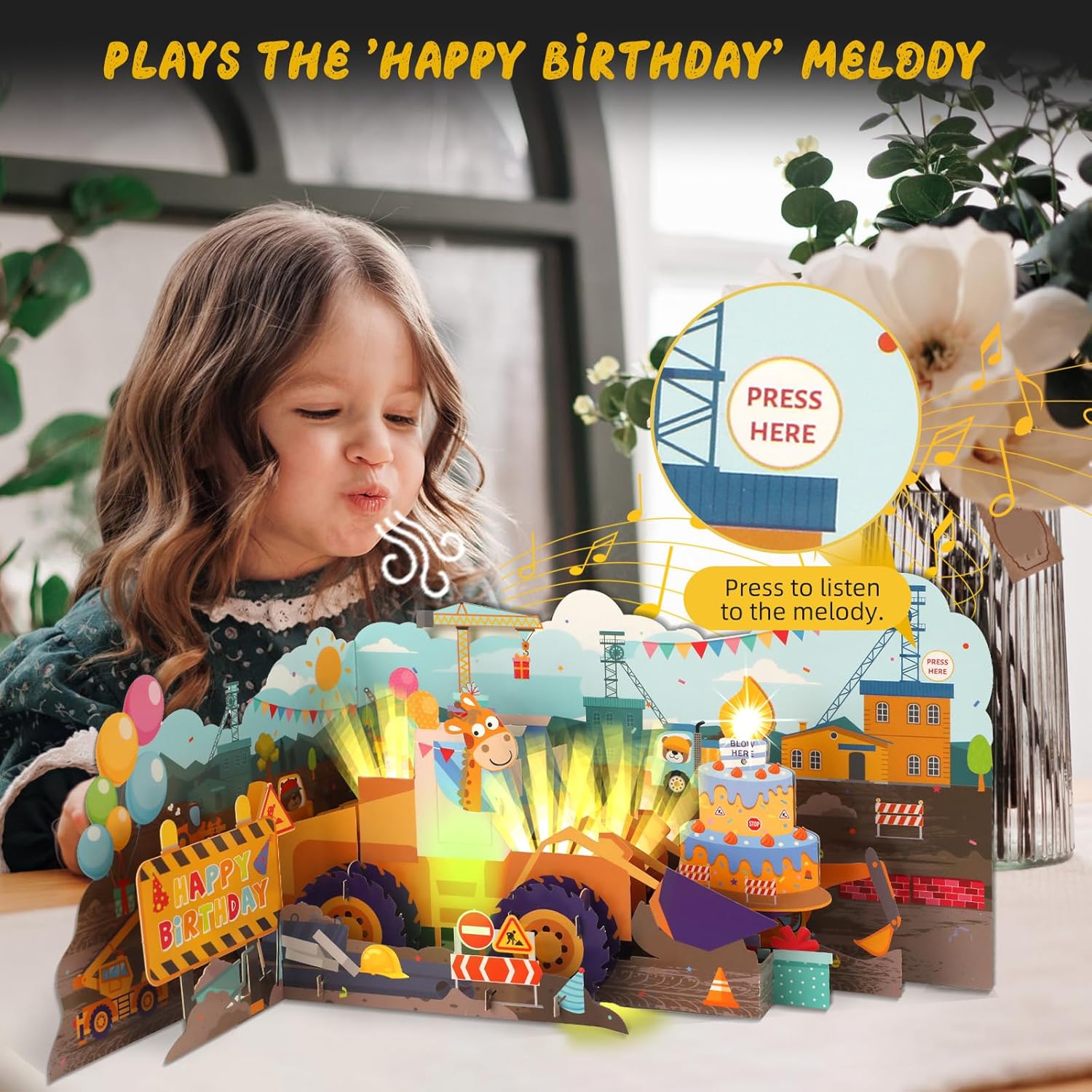 3D Pop Up Musical Birthday Card for Boys and Girls