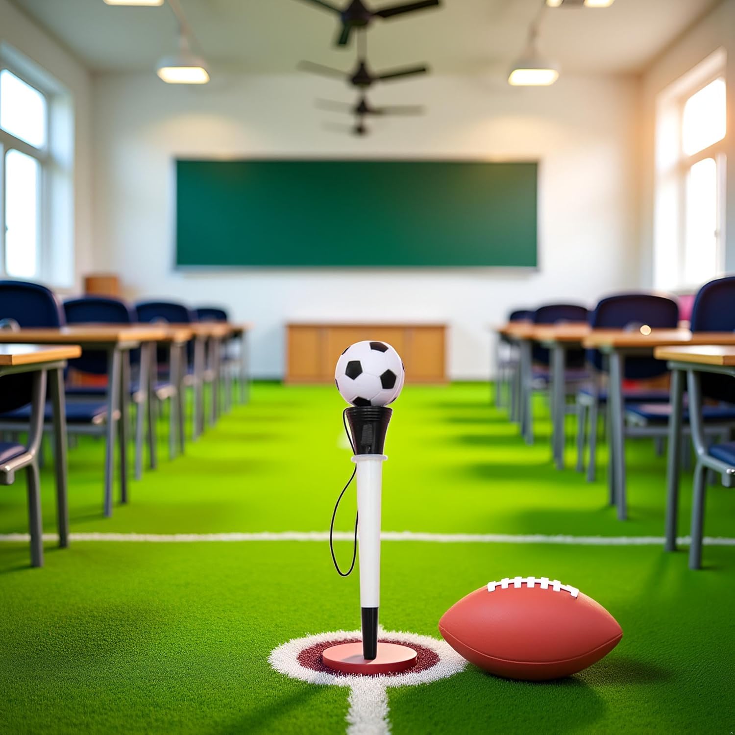 Black and White Bounce Football Pens for Fun and Writing