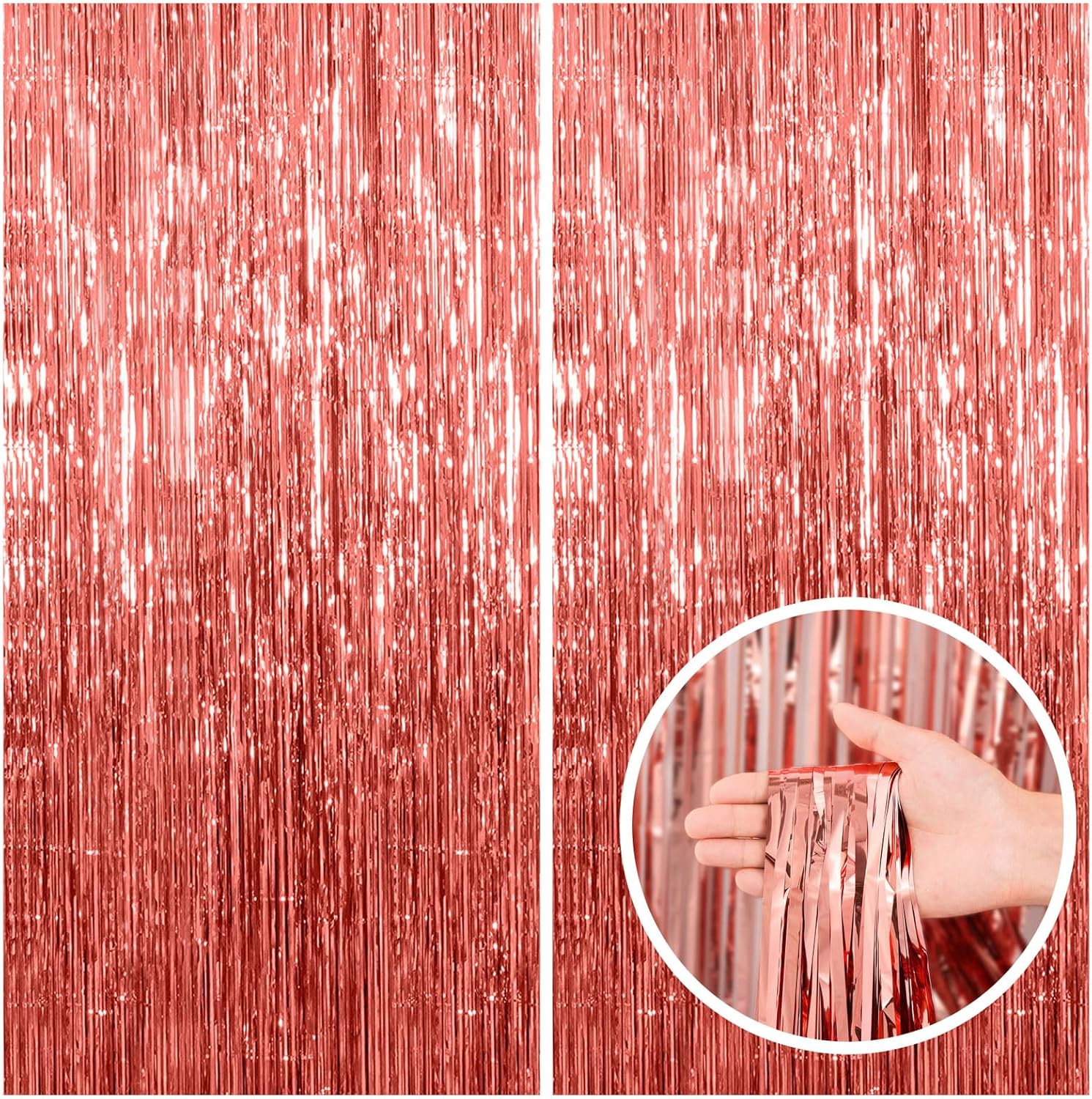 2 Pack Rose Gold Fringe Backdrop Decorations