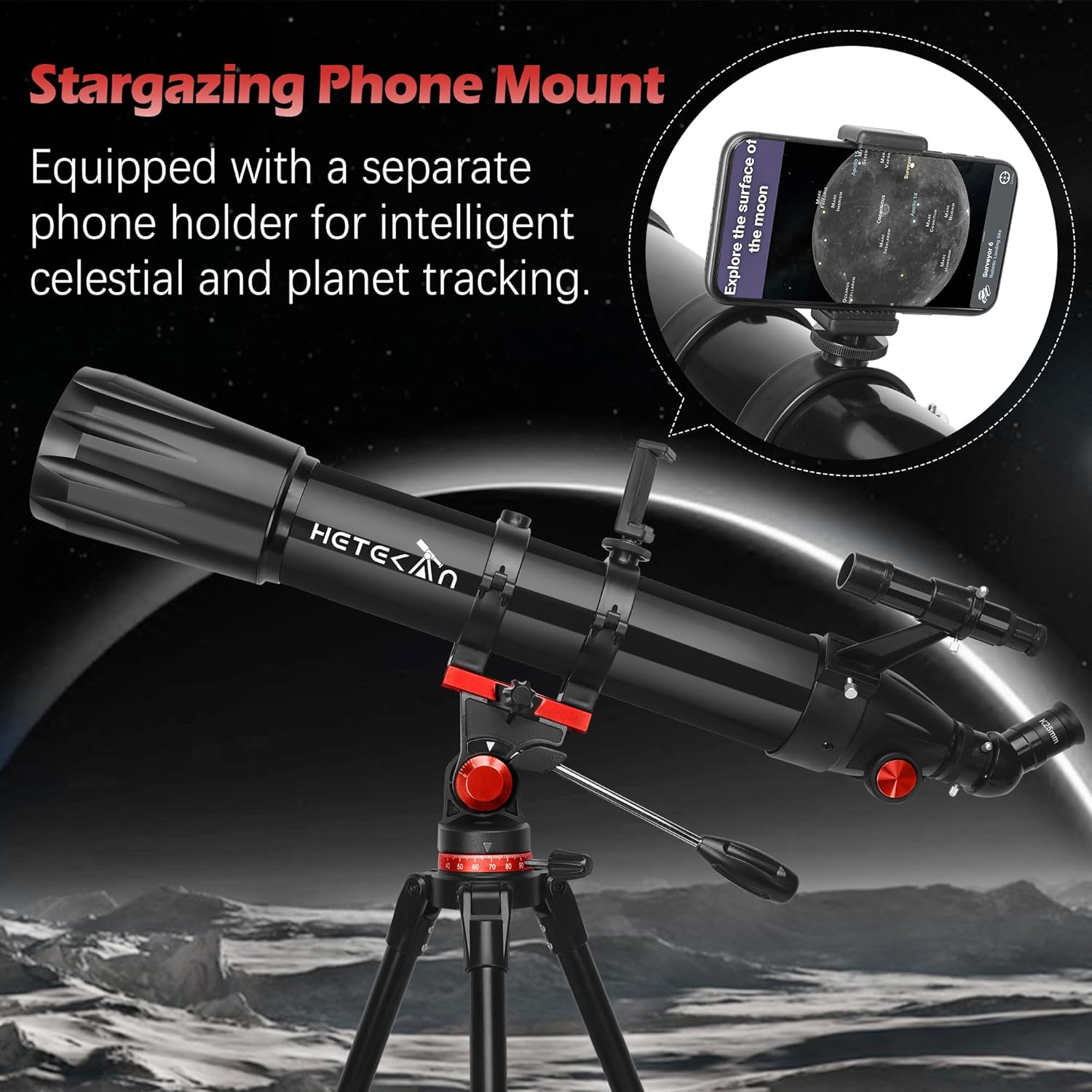 HETEKAN 90mm Refractor Telescope for Adults and Kids