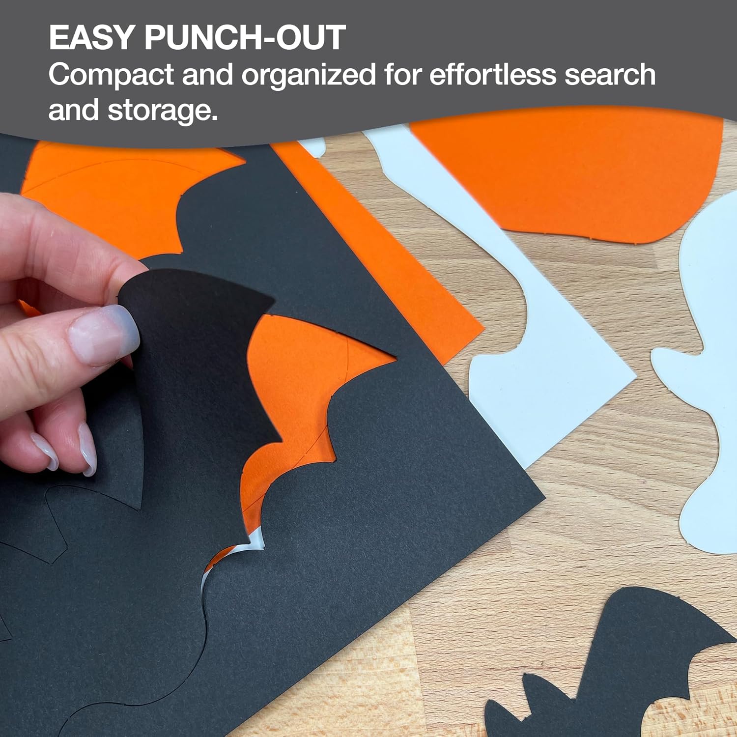 139 Halloween Ghosts Pumpkins Bats Punch Out Paper Cutouts 2-Sided