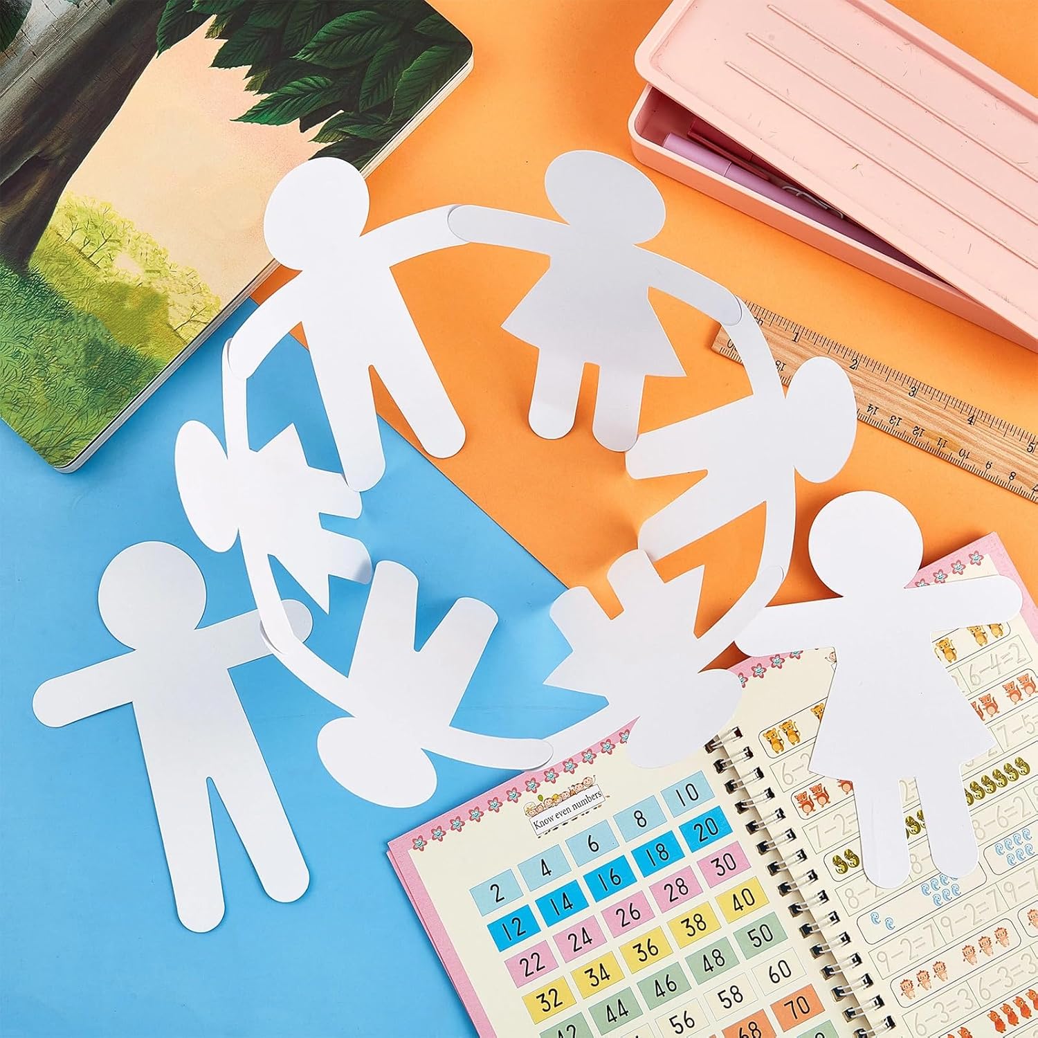 Fuutreo 108 Pcs White Paper Cutouts for Kids Crafts