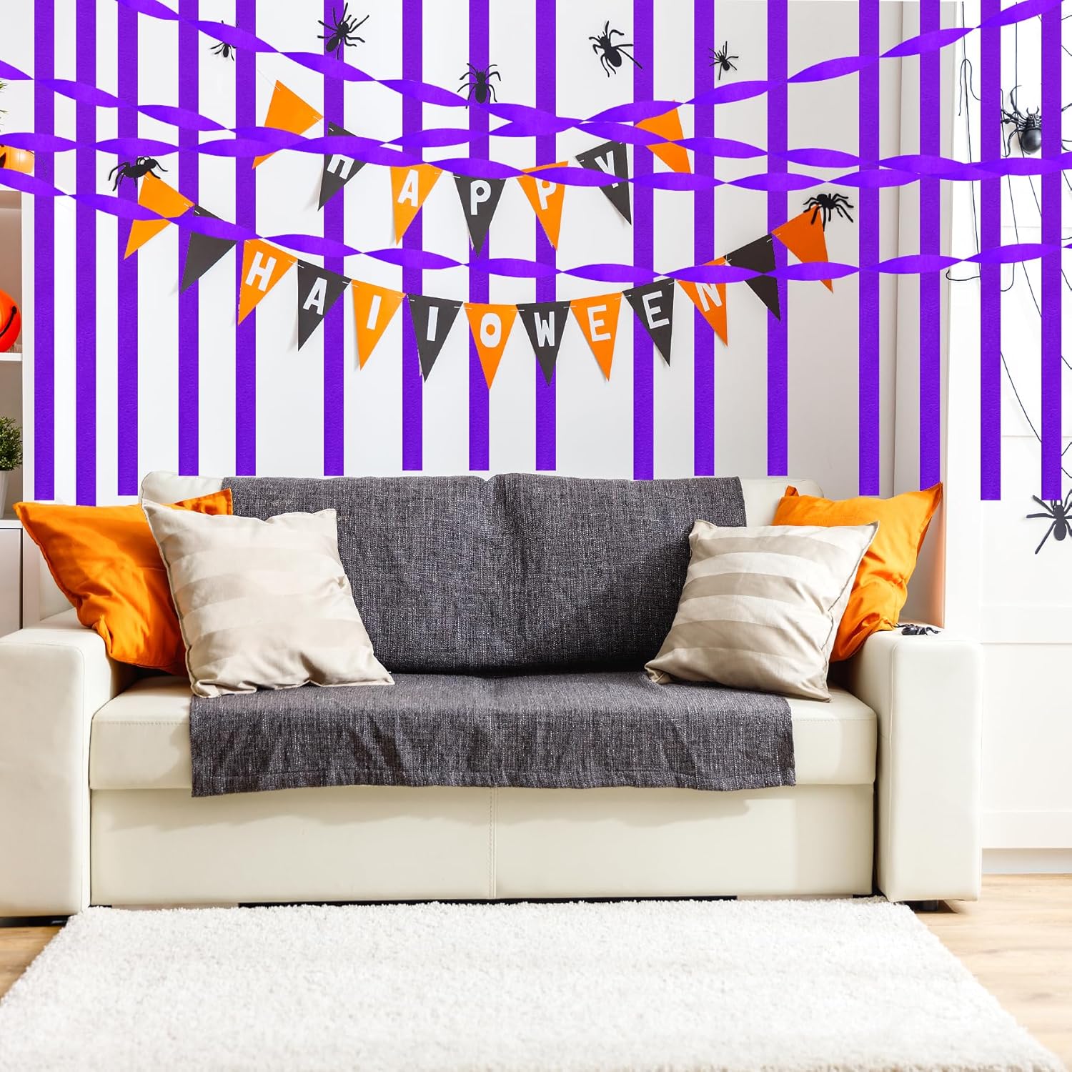 Jiebor Halloween Decor Crepe Paper Streamers 12 Rolls