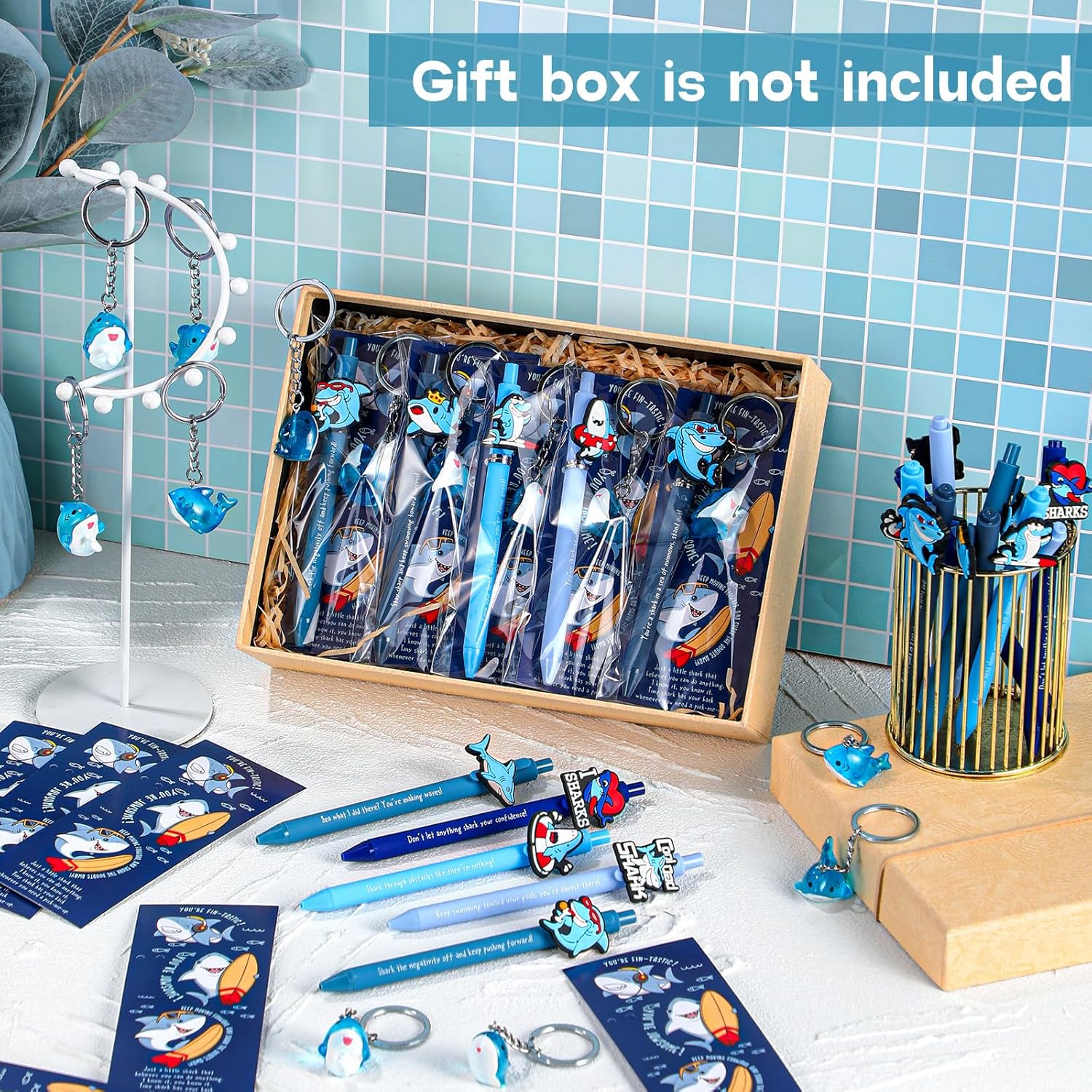 20 Piece Shark Themed Gift Set for Students Teachers Coworkers