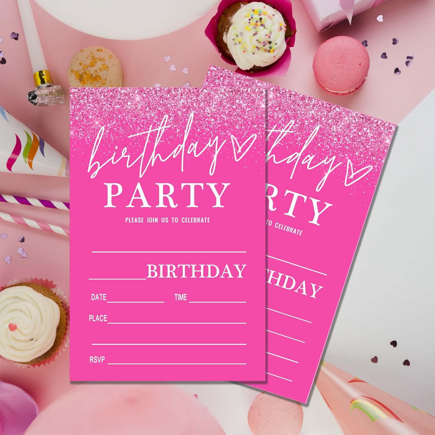 Pink Birthday Party Invitations for Girls