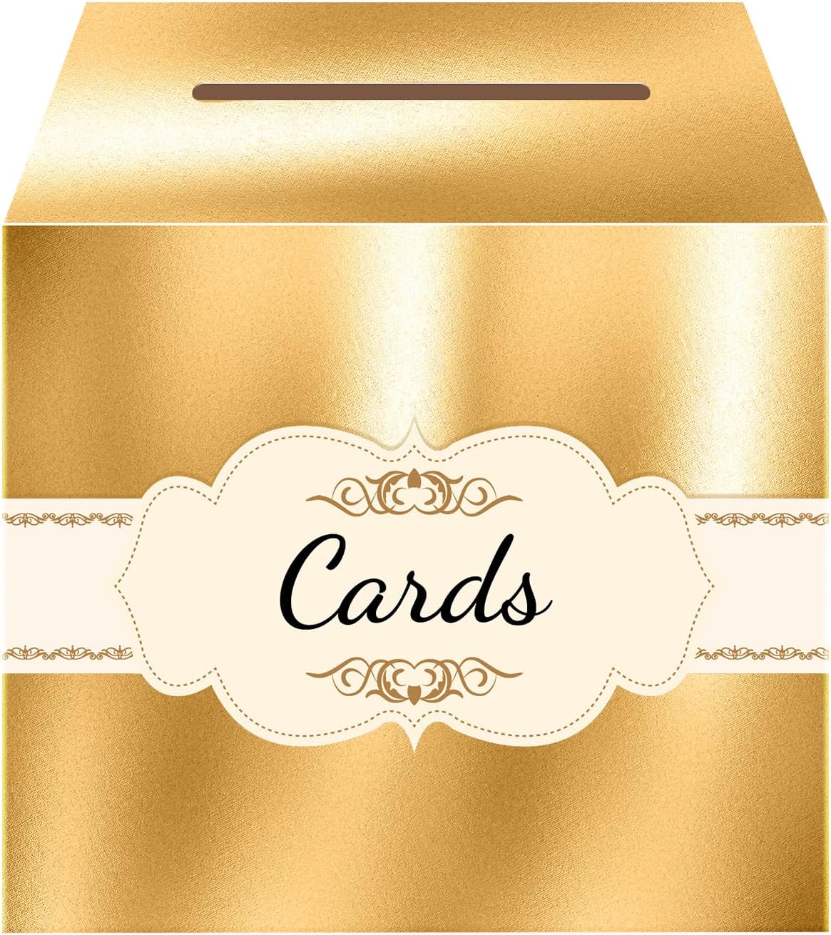 JC HUMMINGBIRD Gold Metallic Cards Ribbon Sign 10x10 Foldable Box with Slit