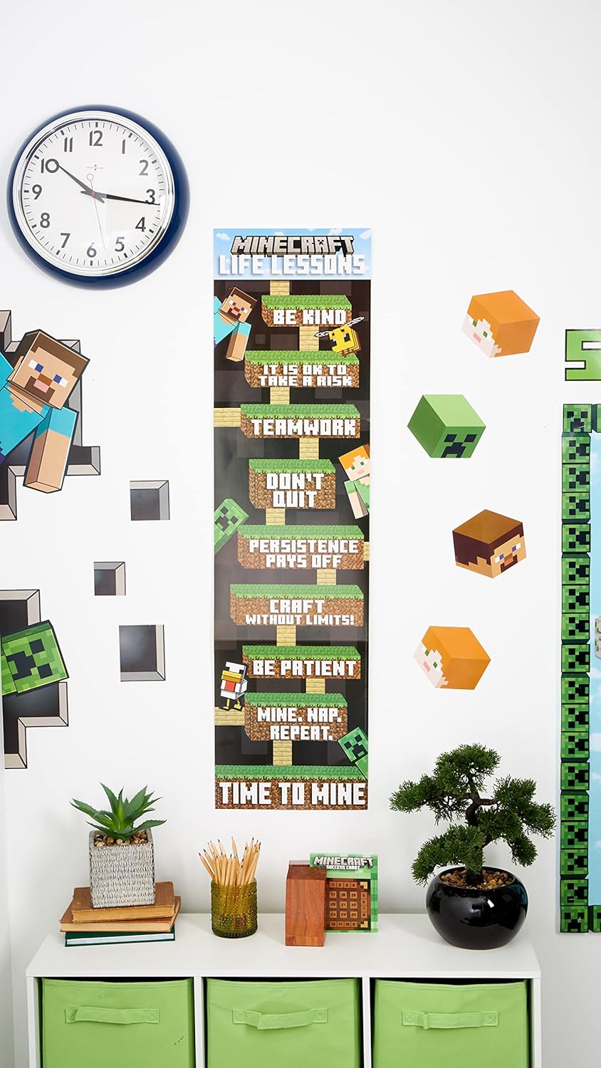 Eureka Minecraft Life Lessons Vertical Classroom Banner