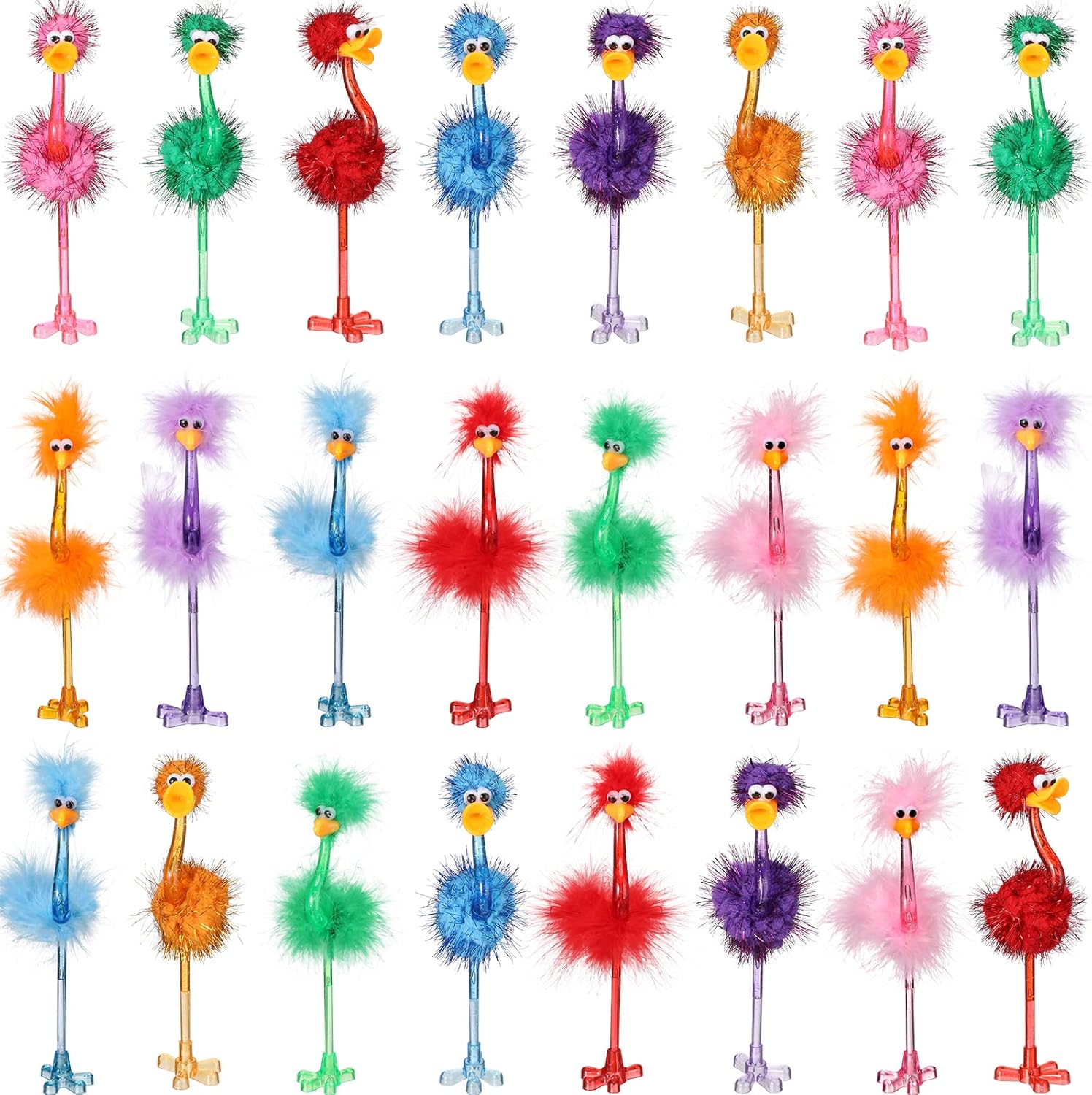 Tinlade 24 Pcs Flamingo Ostrich Novelty Pens
