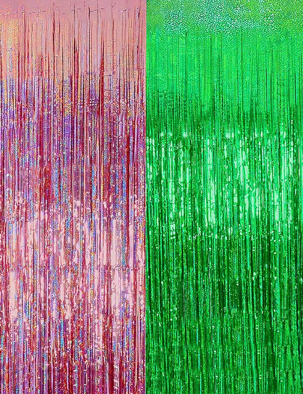 Ofisany Pink Green Streamers Photo Backdrop Kit