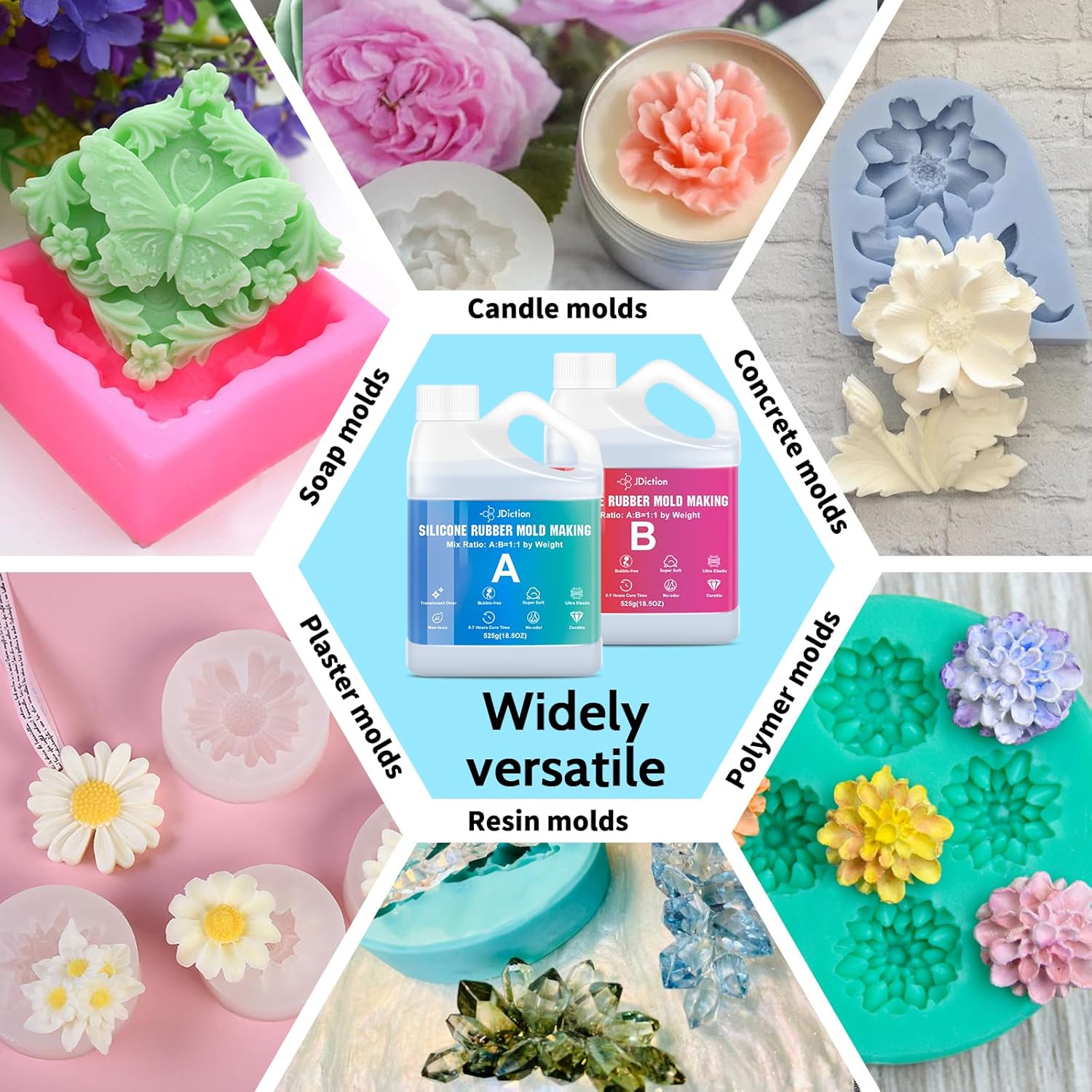 JDiction Silicone Mold Making Kit for Resin and Soap Molds