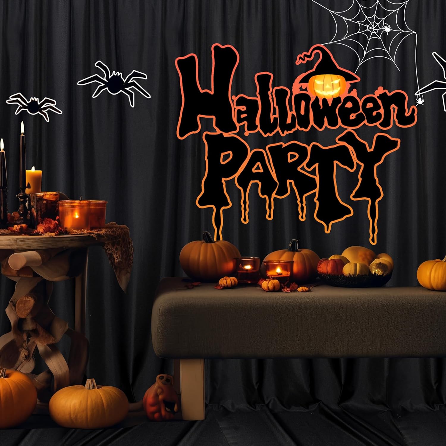 MEETSKY Black Backdrop Curtains 10ft x 8ft for Parties