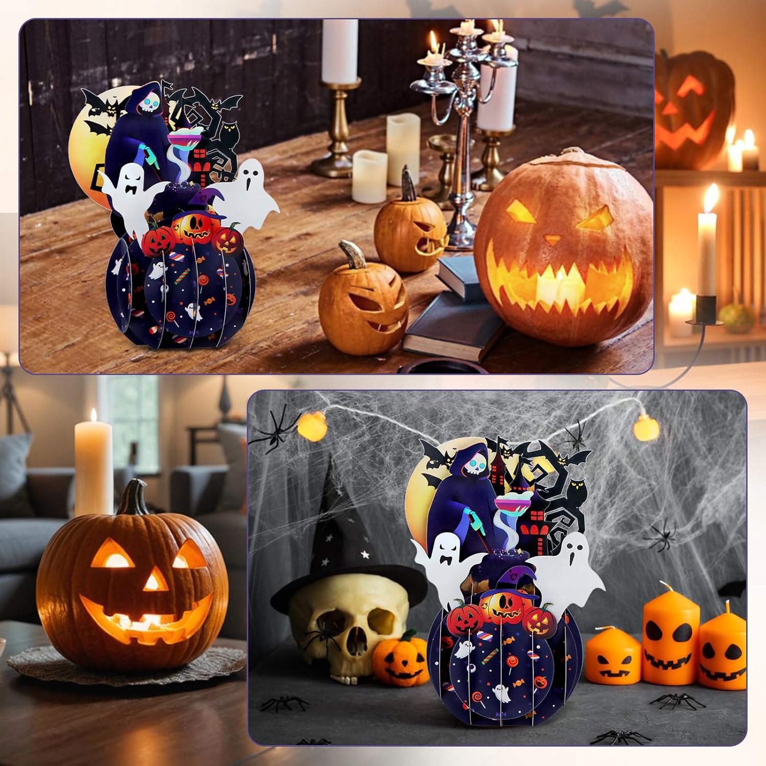 FaCraft Halloween Pop Up Cards 3D Handmade Greeting Cards with Envelope and Seals