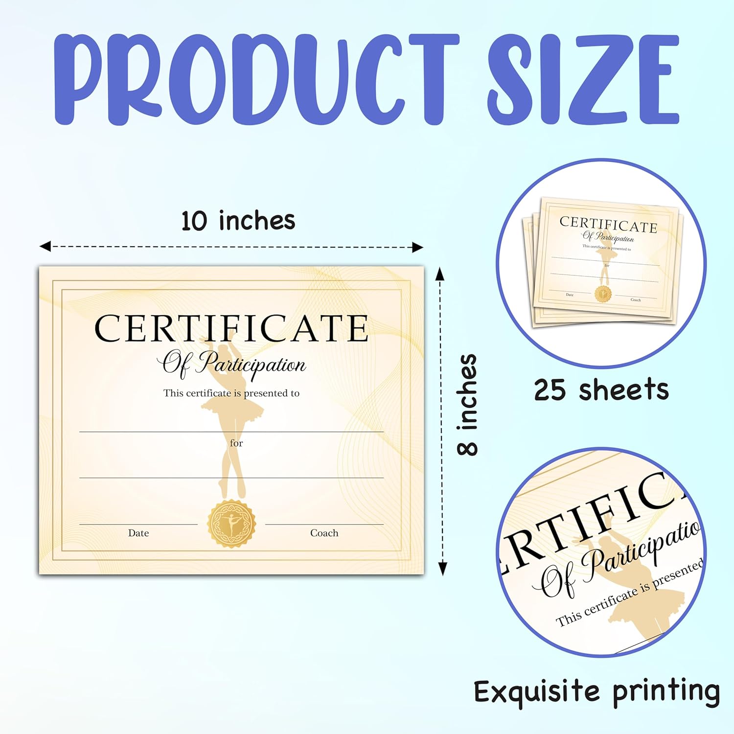 Zcsni Dance Awards Certificate 25 Pcs Set