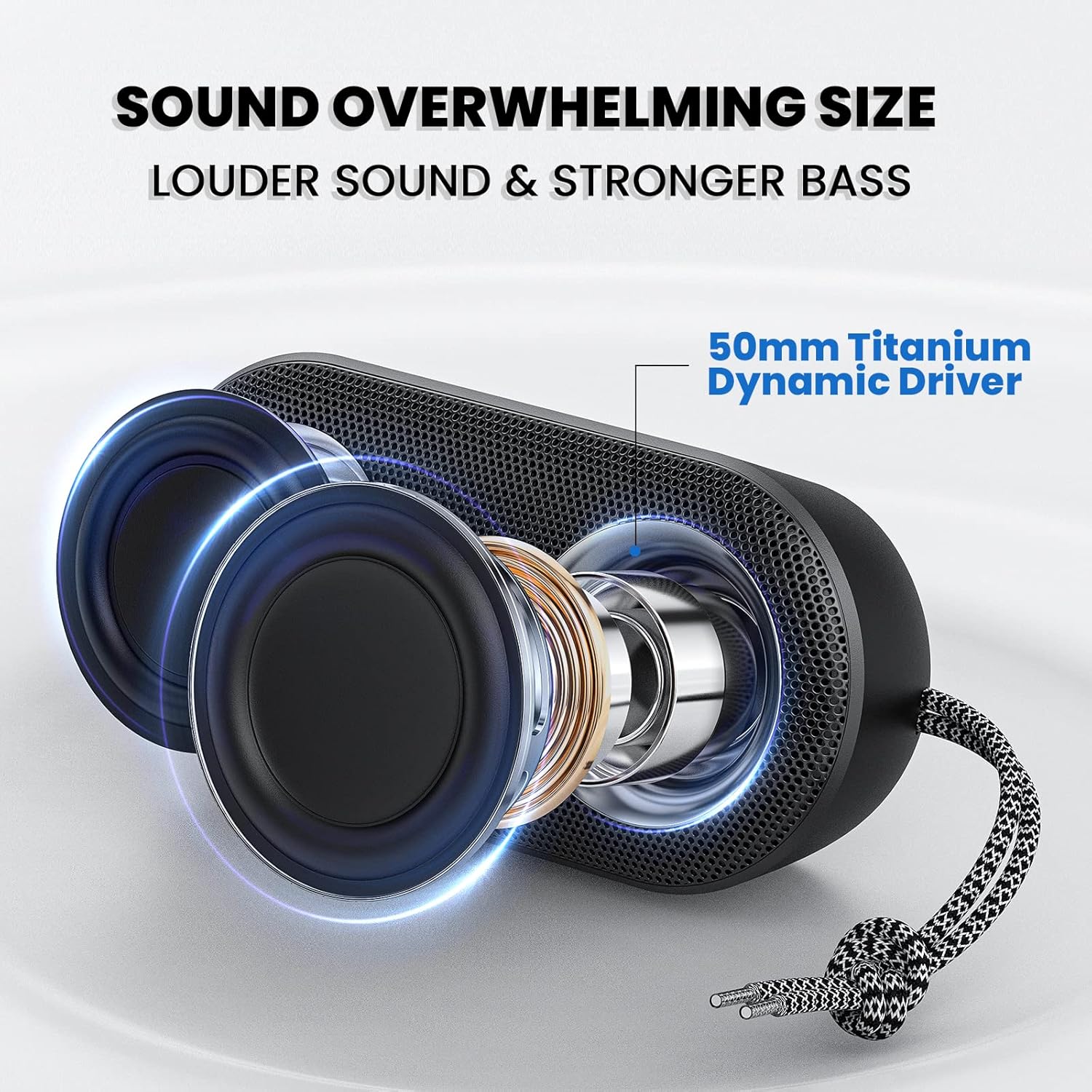 MIATONE Drum Shower Speaker with LED Lights and Bluetooth 53