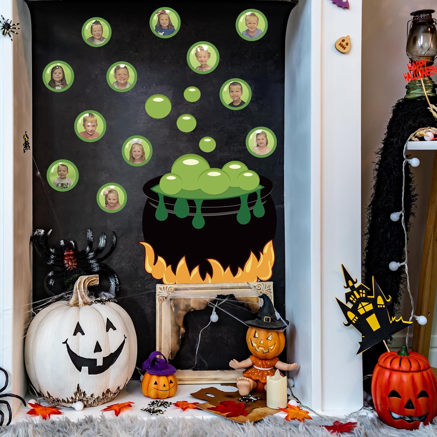 48 Pcs Halloween Cutouts with 100 Glue Points Decor Paper