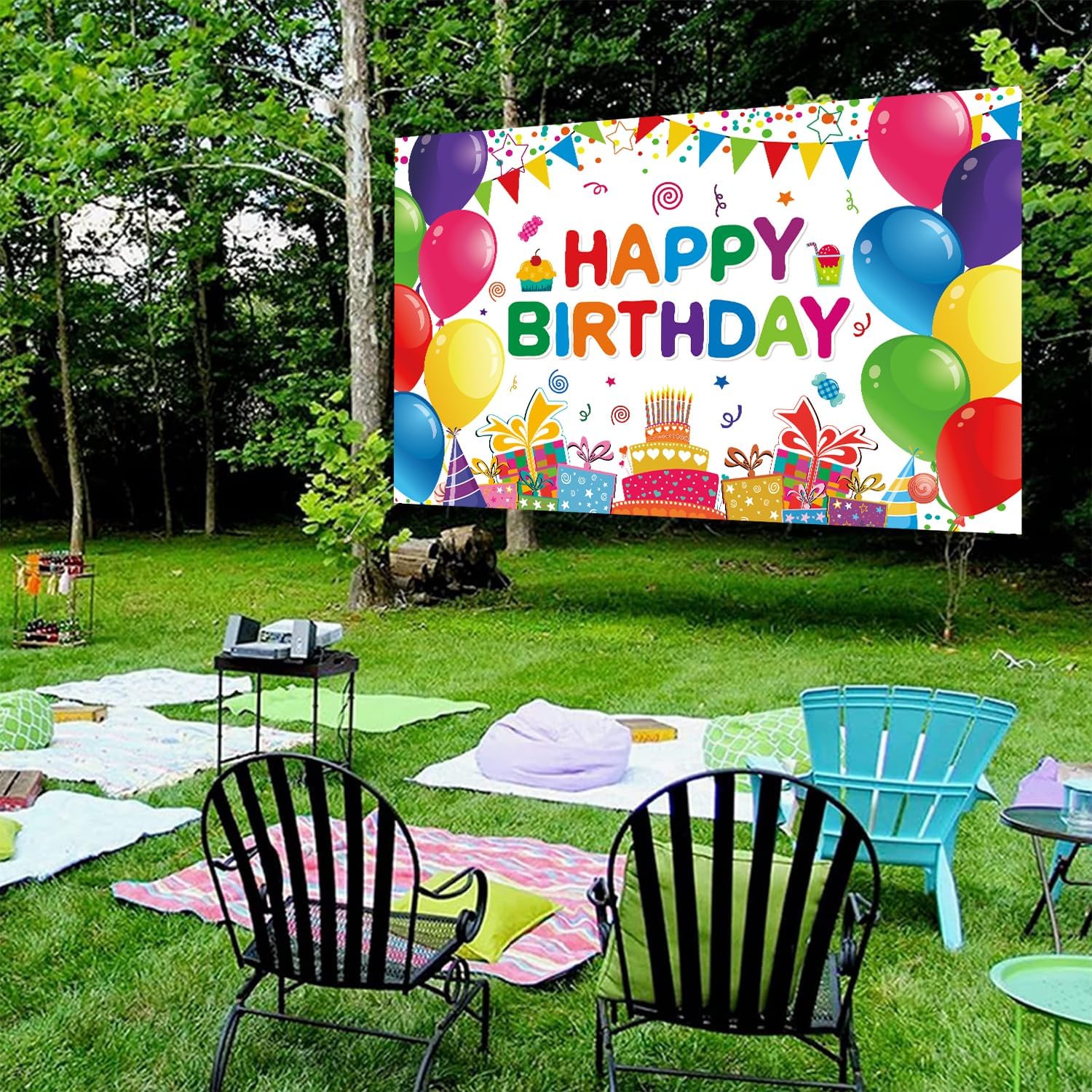 Happy Birthday Backdrop Banner for Boys Girls 5x3ft