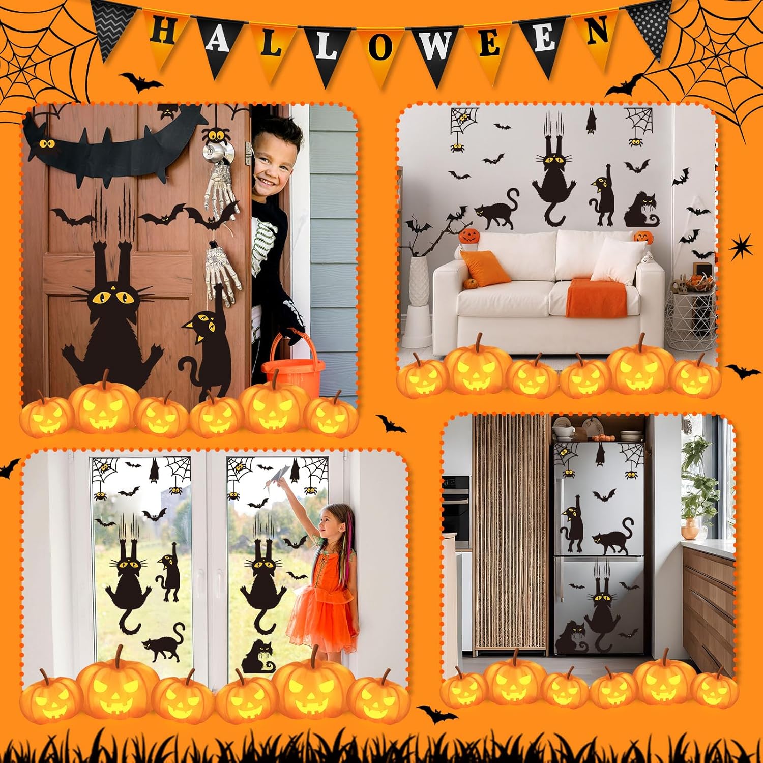 Halloween Bulletin Board Decorations Set Black Cat Cutouts