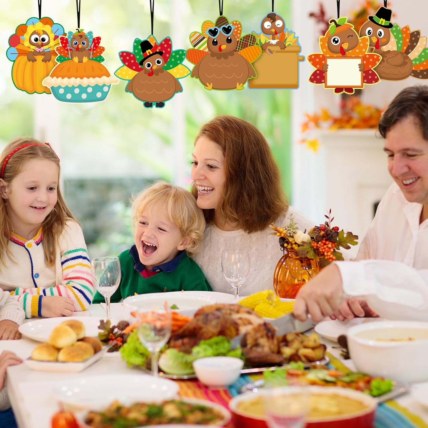54 Pcs Turkey Cutouts for Thanksgiving Fall Decor