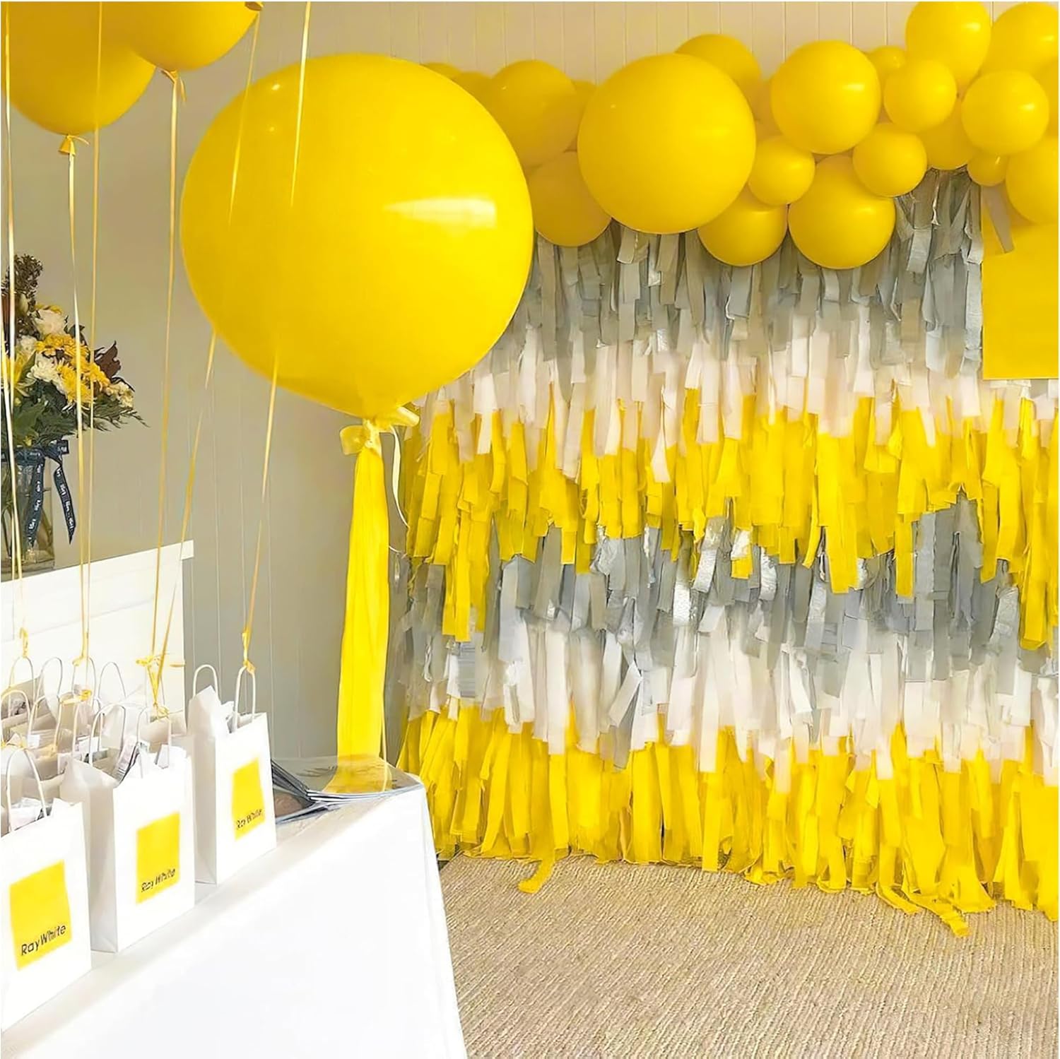 Yellow Crepe Paper Streamers for Party Decorations