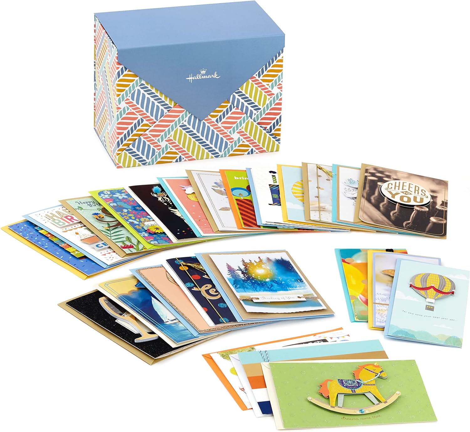 Hallmark 24 Handmade Assorted Greeting Cards Herringbone Pattern