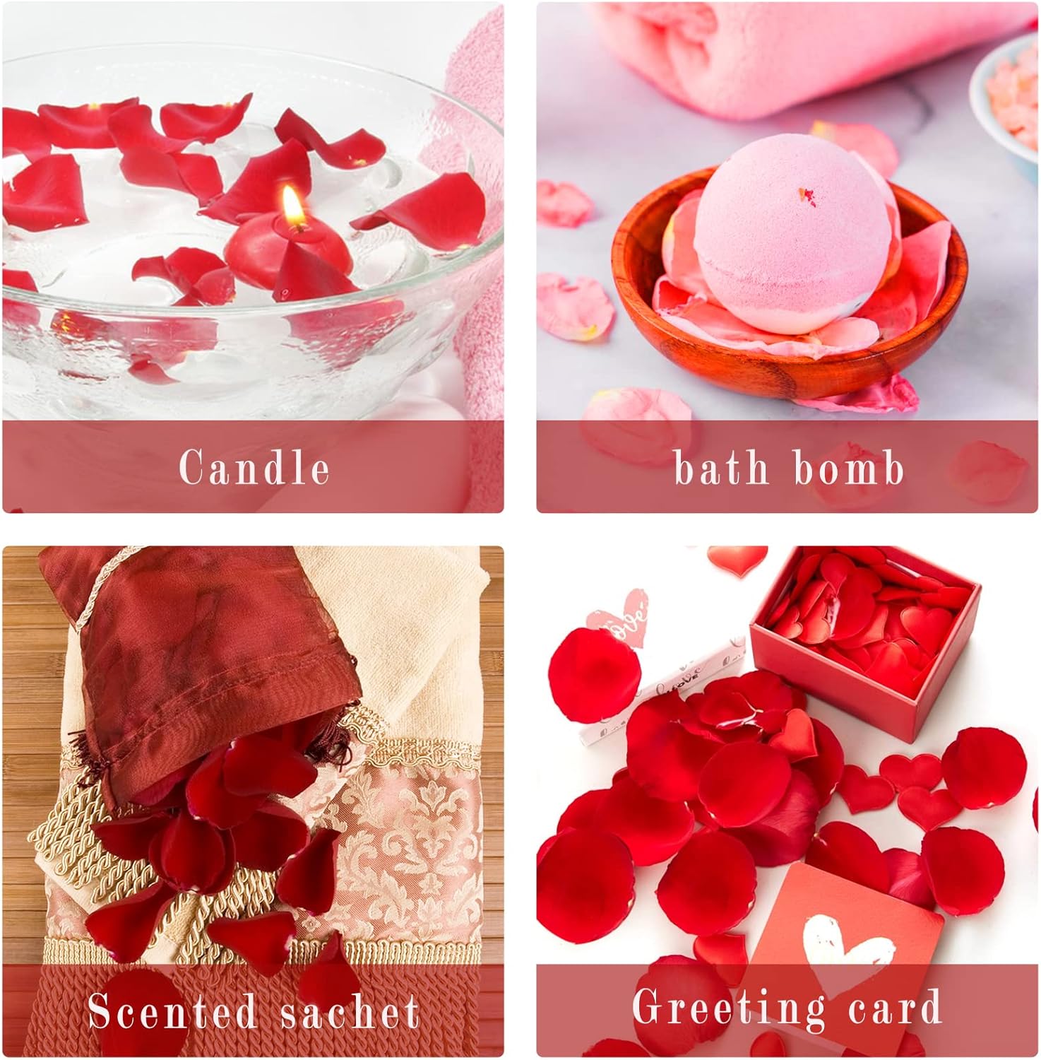 Sukh 3oz Dried Rose Petals for Crafts and Bath Use