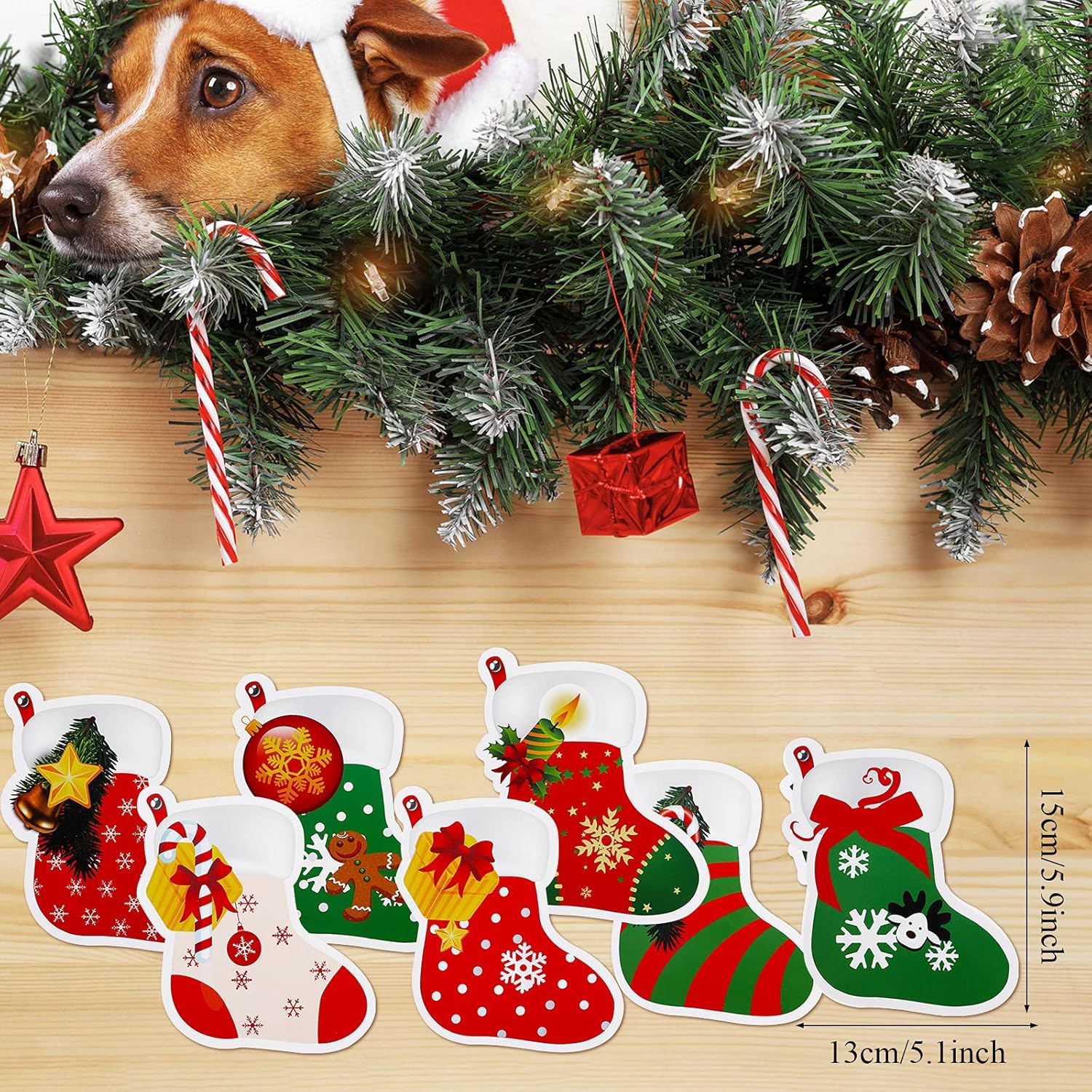 Outus 84 Piece Christmas Stocking Cutouts Set