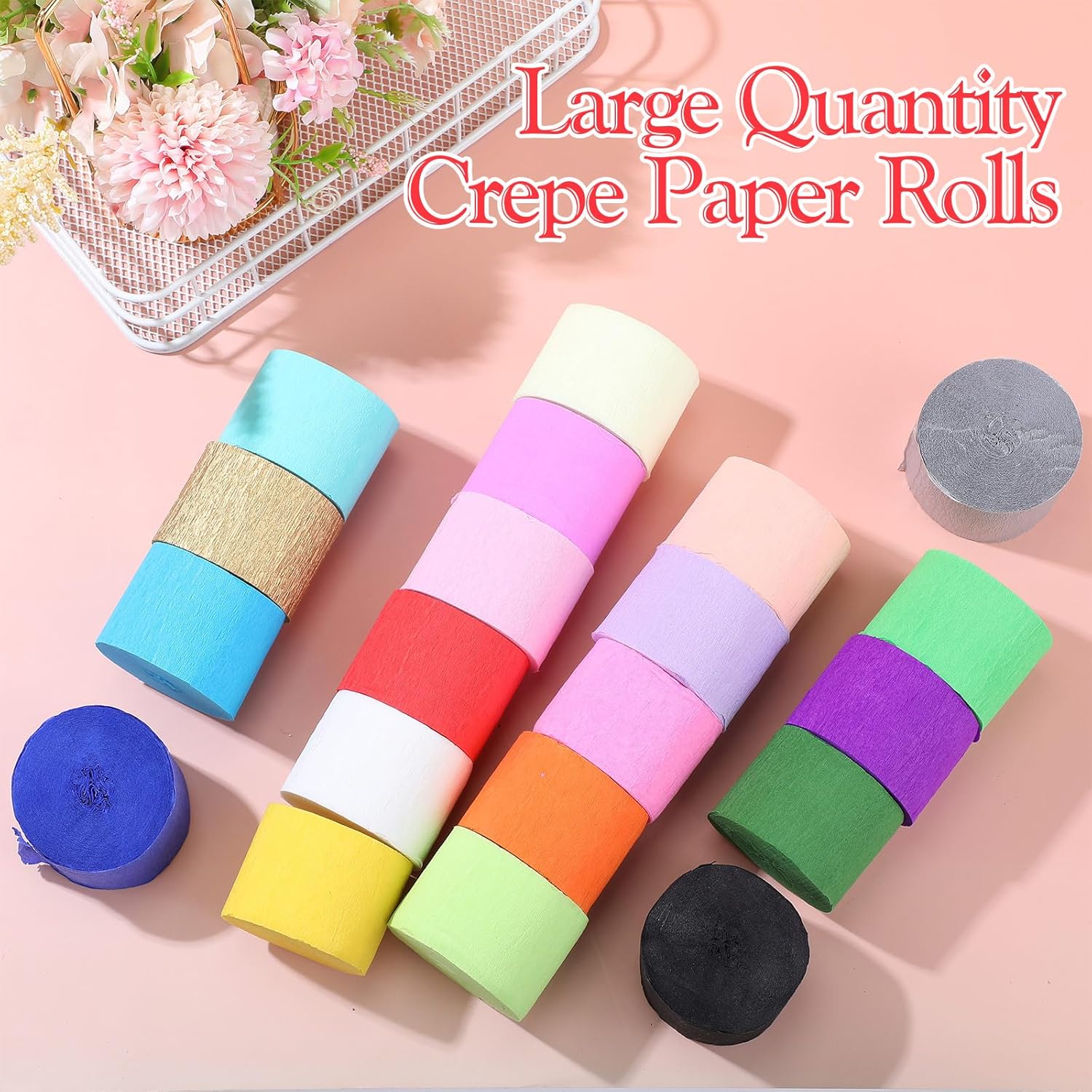Ctosree Crepe Paper Streamer Roll for Party Decoration