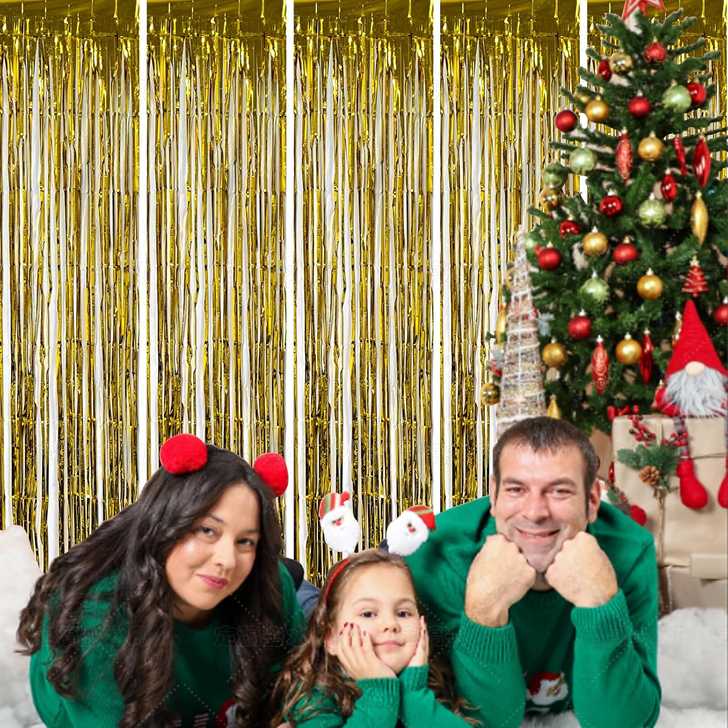 5 Pack Silver Foil Curtain Backdrop Photo Booth Props