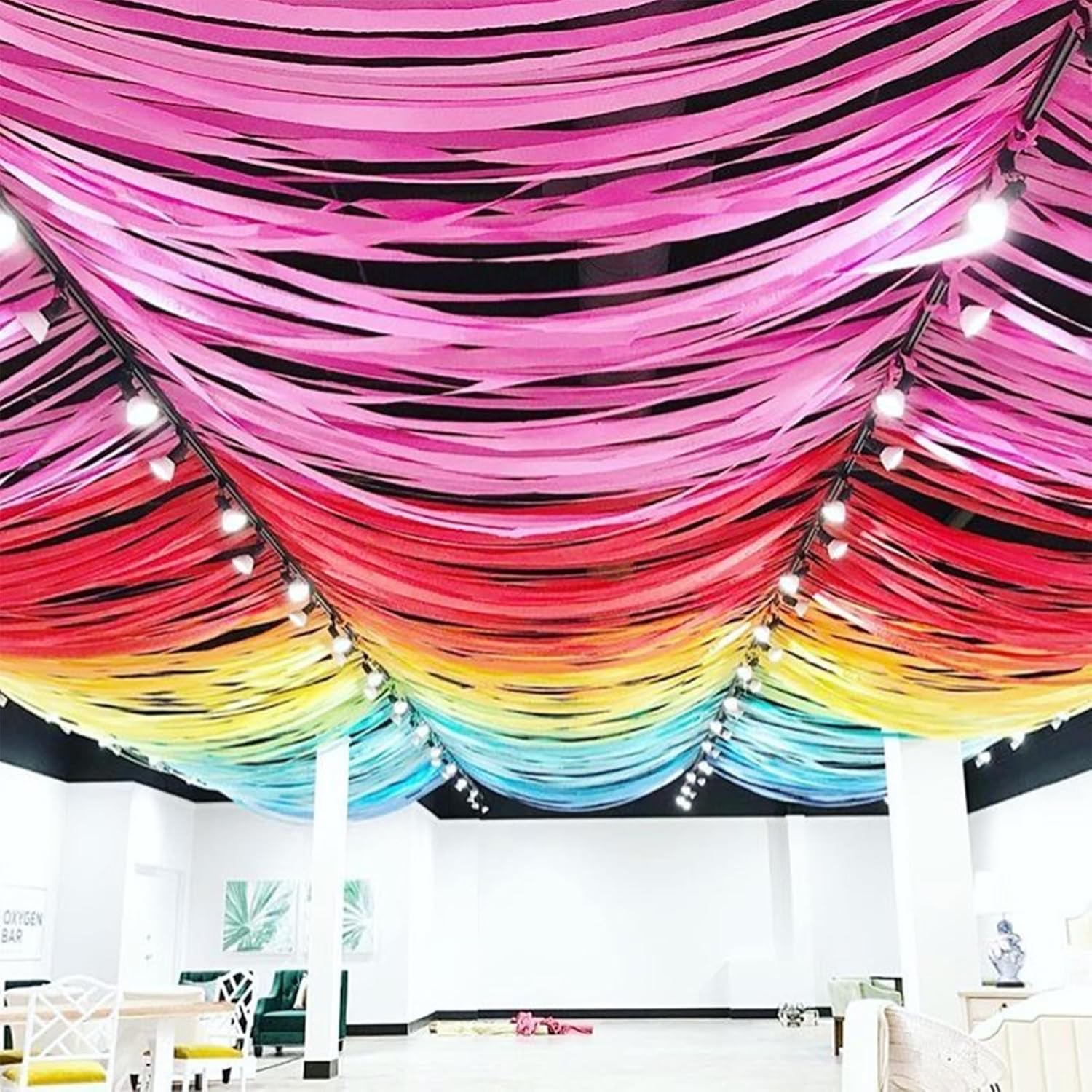 Humyeam Crepe Paper Streamers 4 Rolls 328ft Light Pink and Rose Red