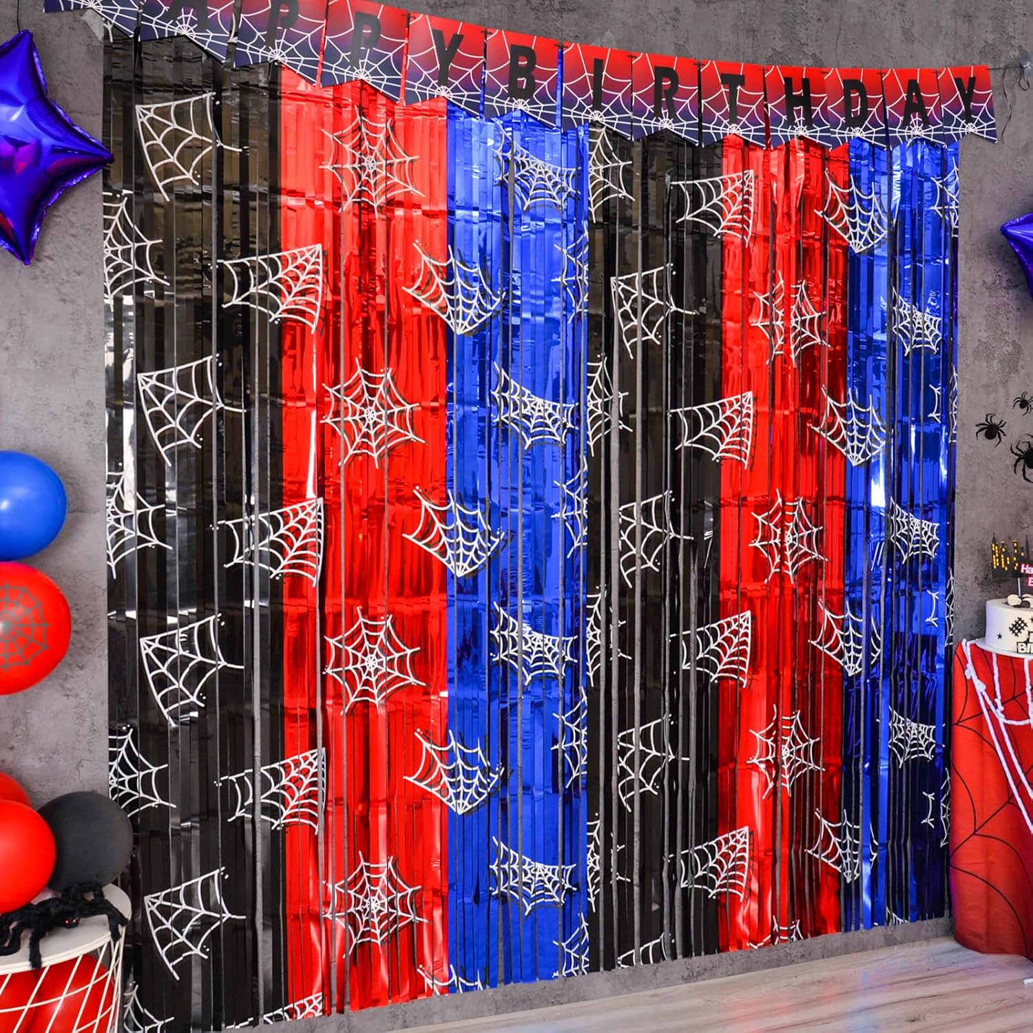 Spider Web Birthday Decorations 2 Pack Party Backdrops