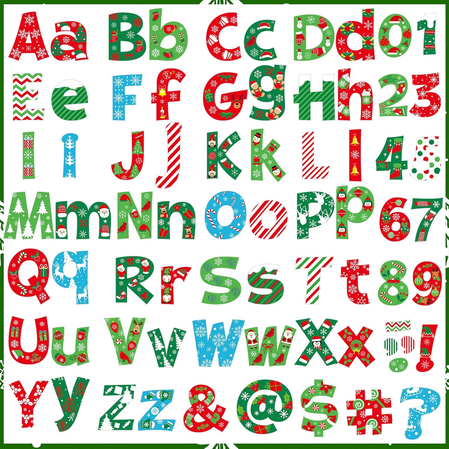 216 Pcs Christmas Bulletin Board Decor Set