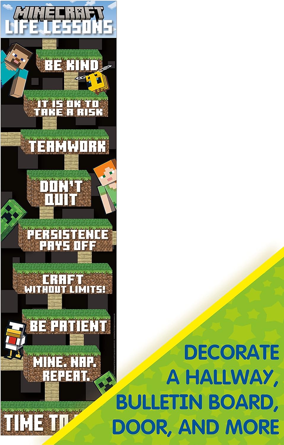 Eureka Minecraft Life Lessons Vertical Classroom Banner
