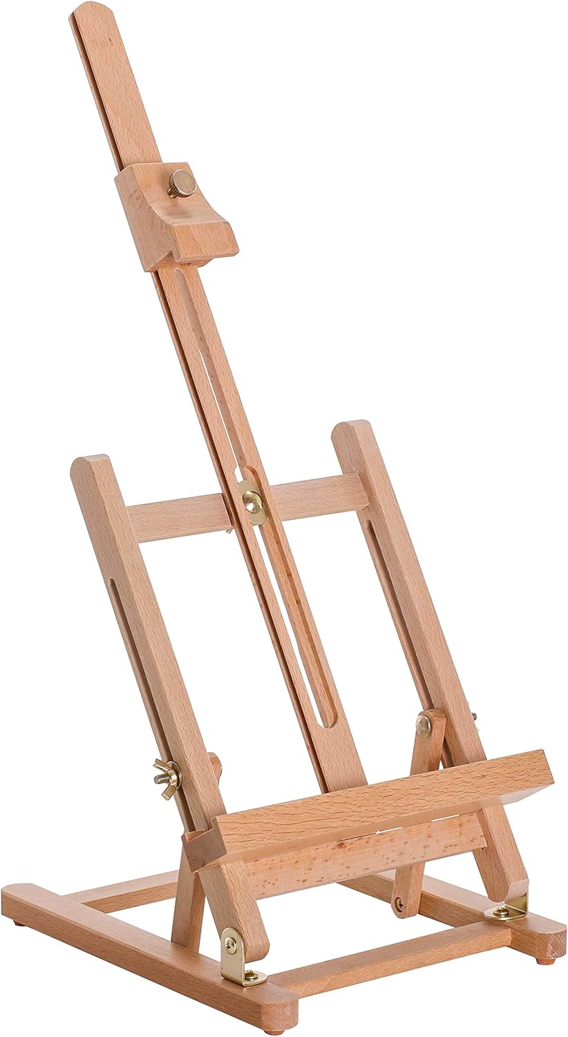 US Art Supply Small Wooden H Frame Easel with Storage Tray