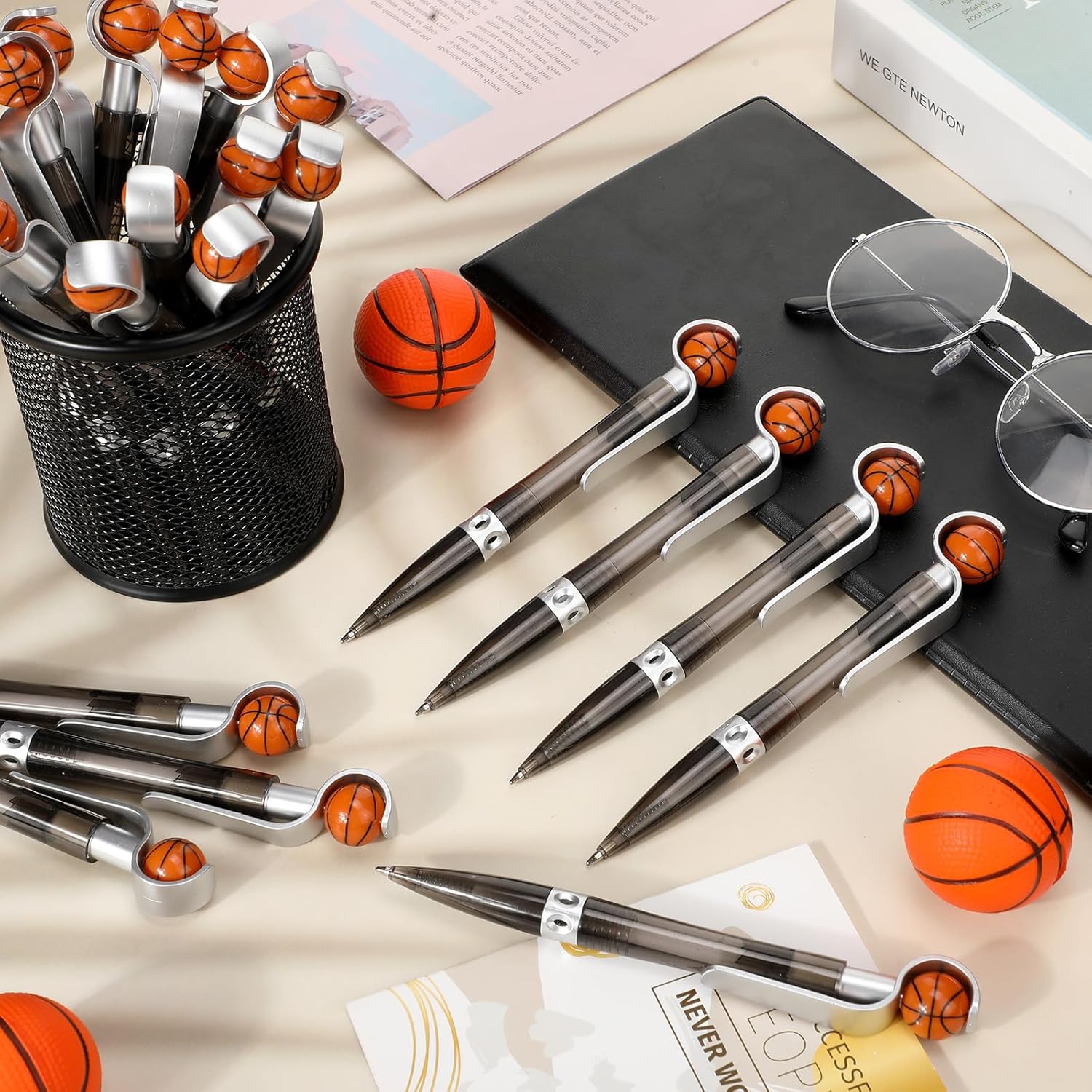 Zhanmai Basketball Design Ballpoint Pens 24 Pack