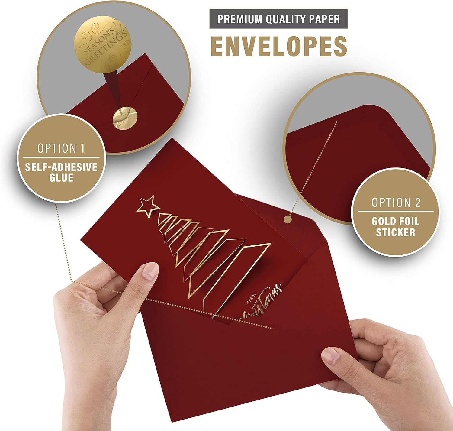 Easykart Labels 20 Gold Foil Christmas Greeting Cards